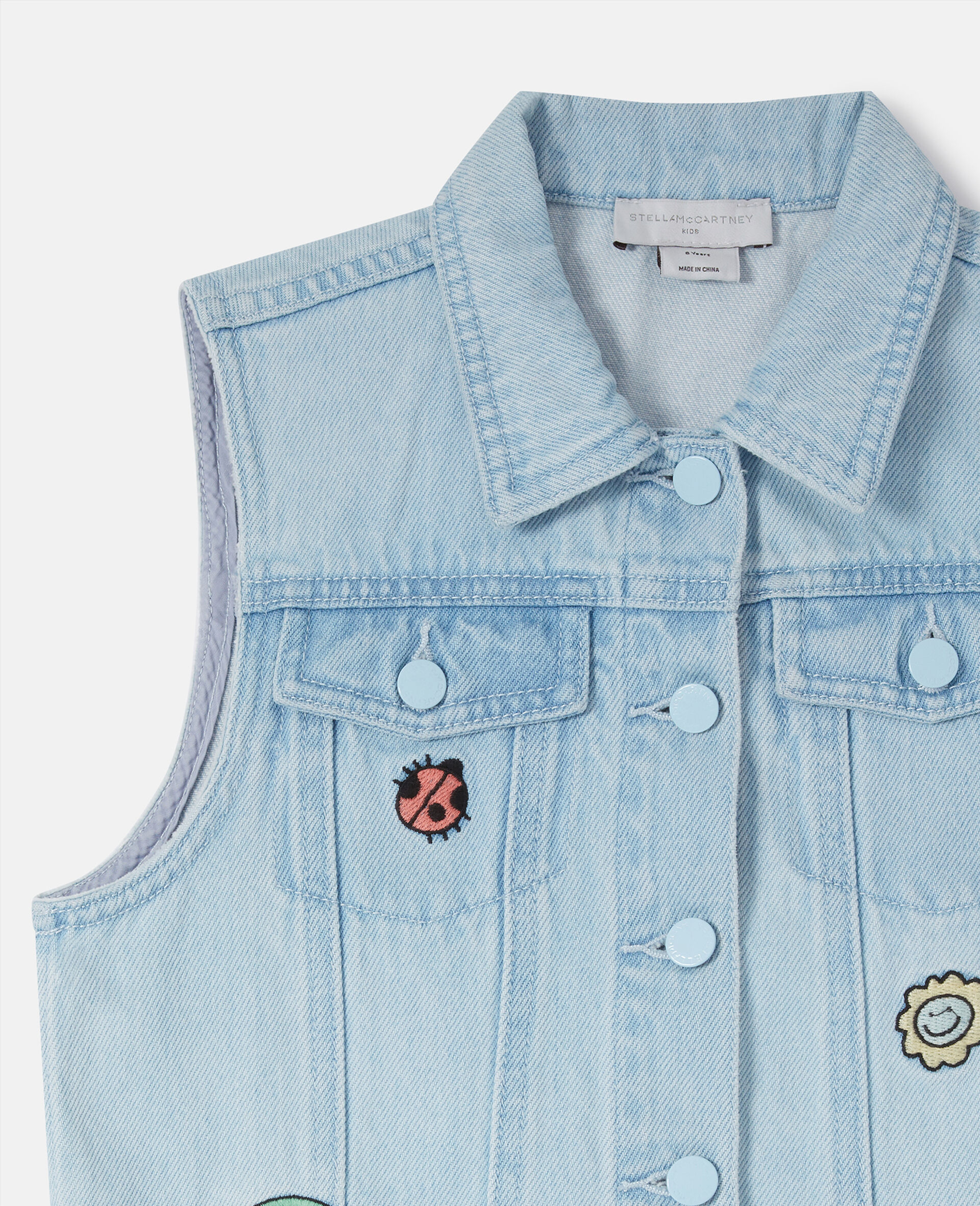 Woodland Friends Sleeveless Denim Vest