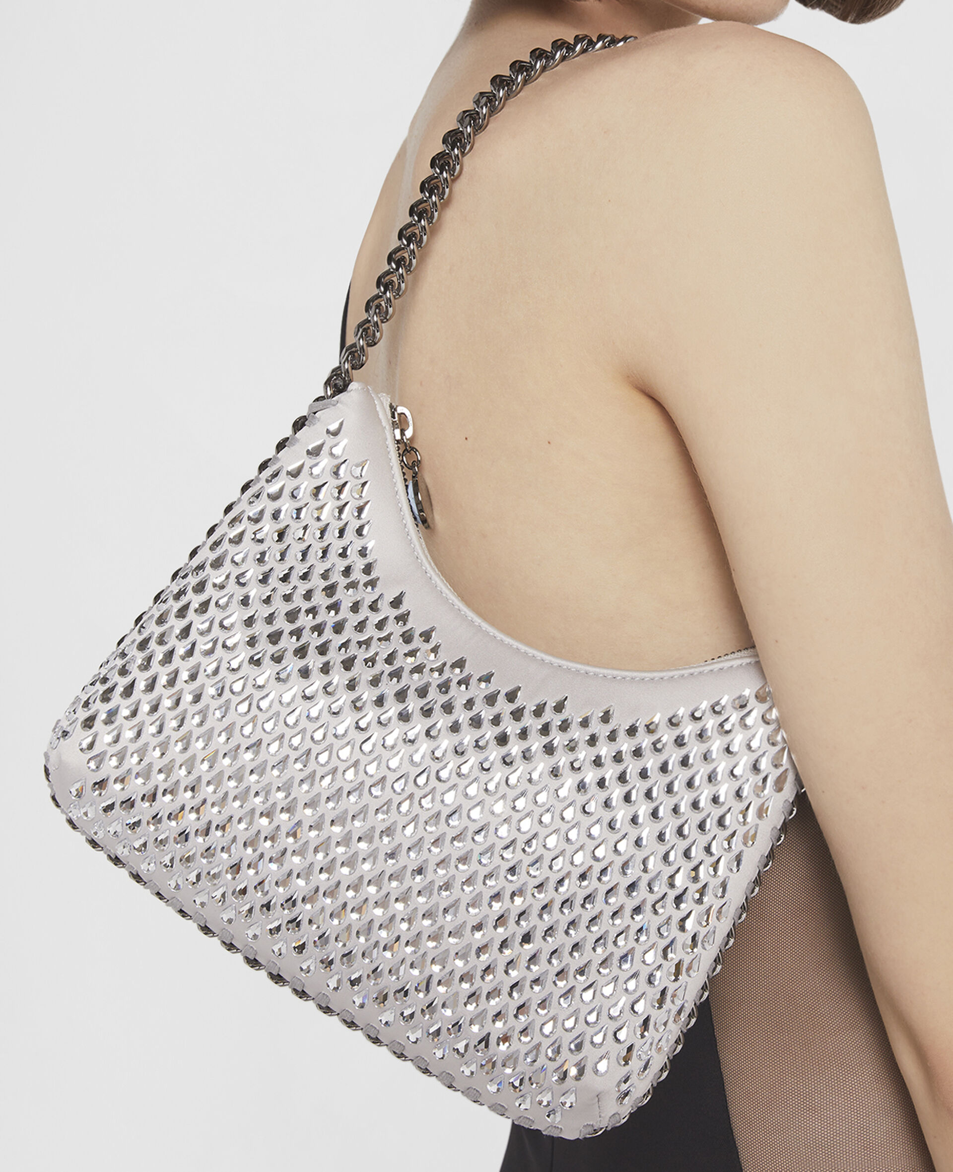 Falabella Crystal Hotfix Zippered Shoulder Bag