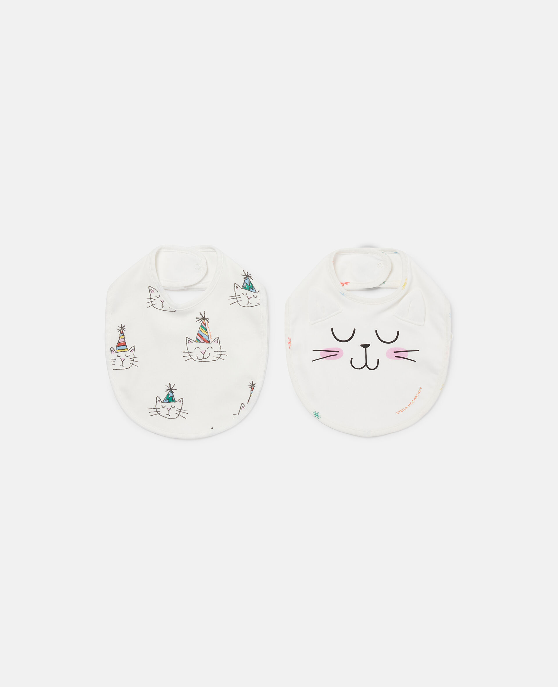 Cat Graphic Print Bib Set
