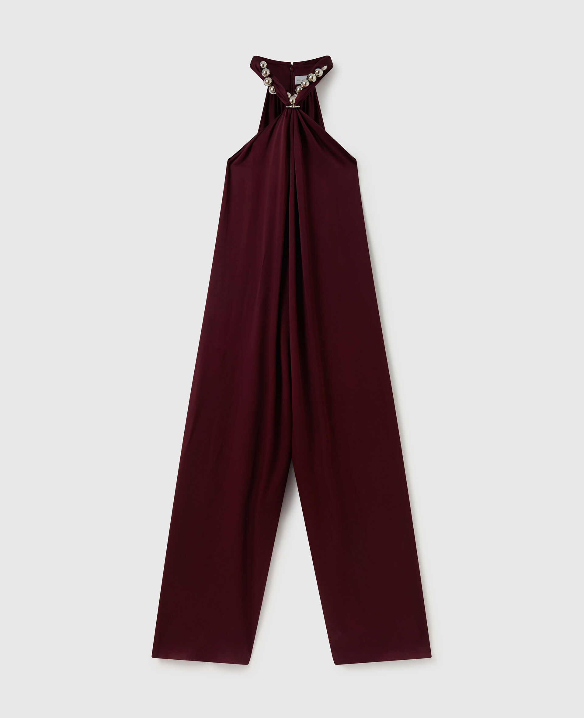 Ball-Chain Halterneck Satin Jumpsuit