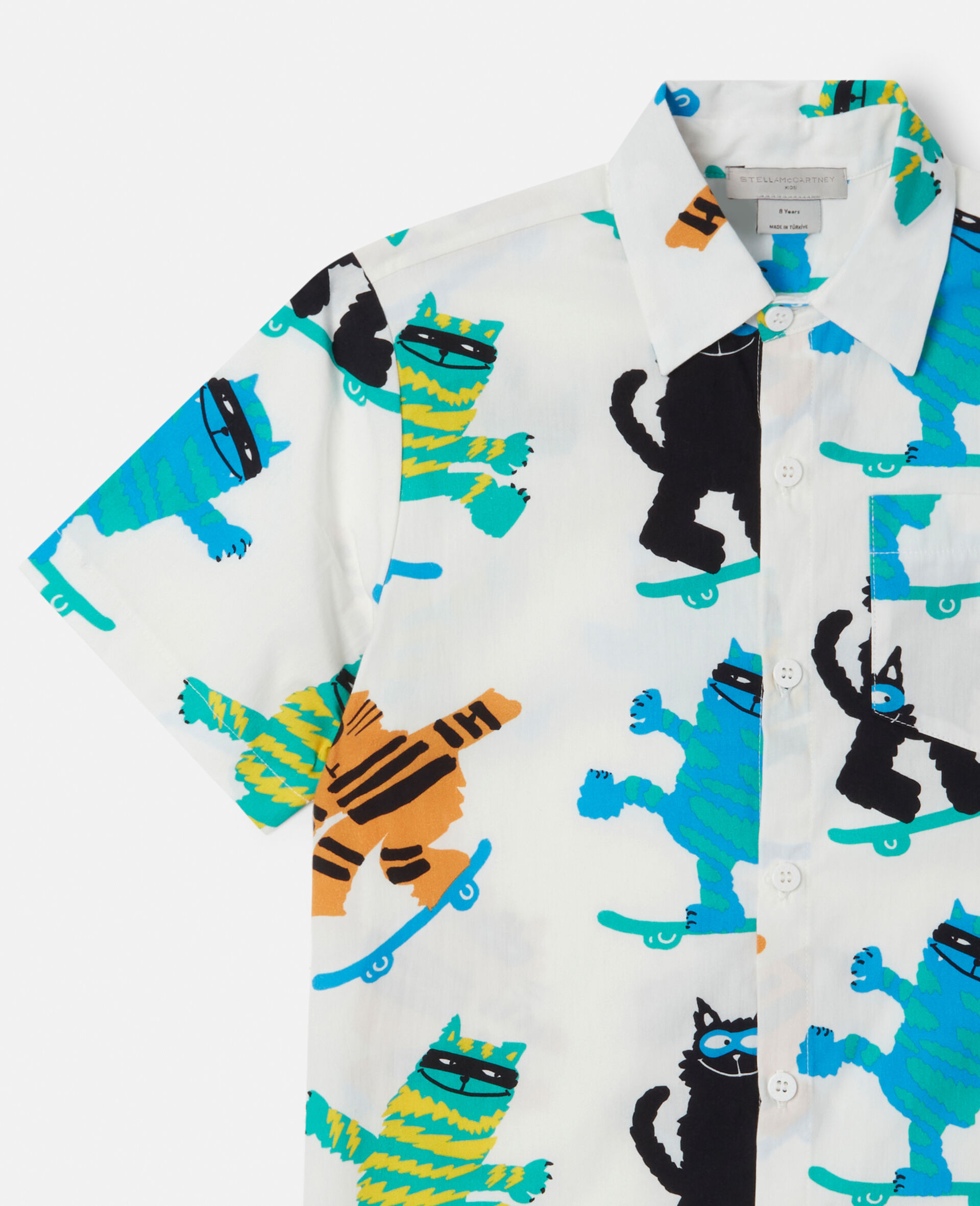 Cats Print Short-Sleeve Shirt