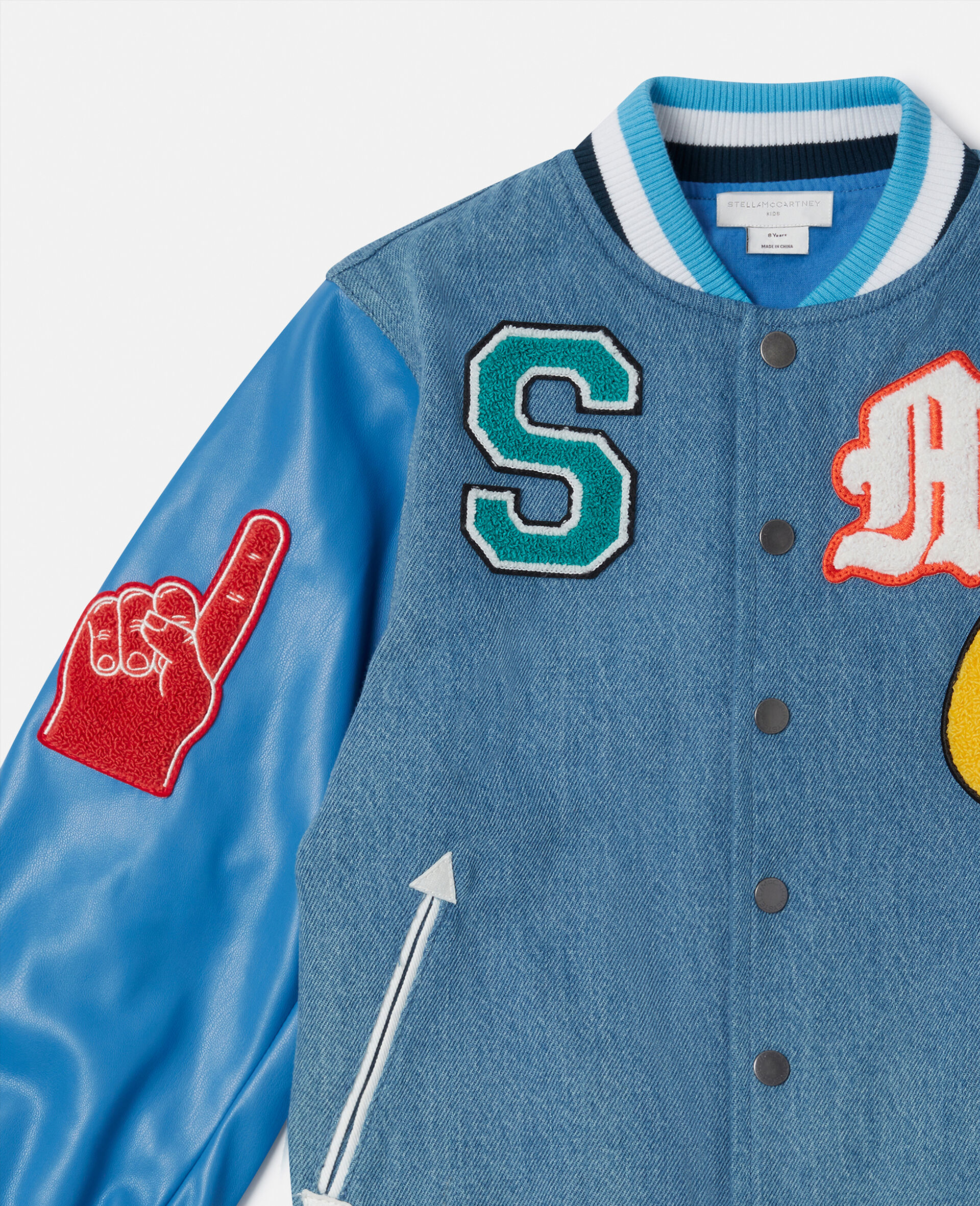 Brand Initials Embroidered Varsity Bomber Jacket