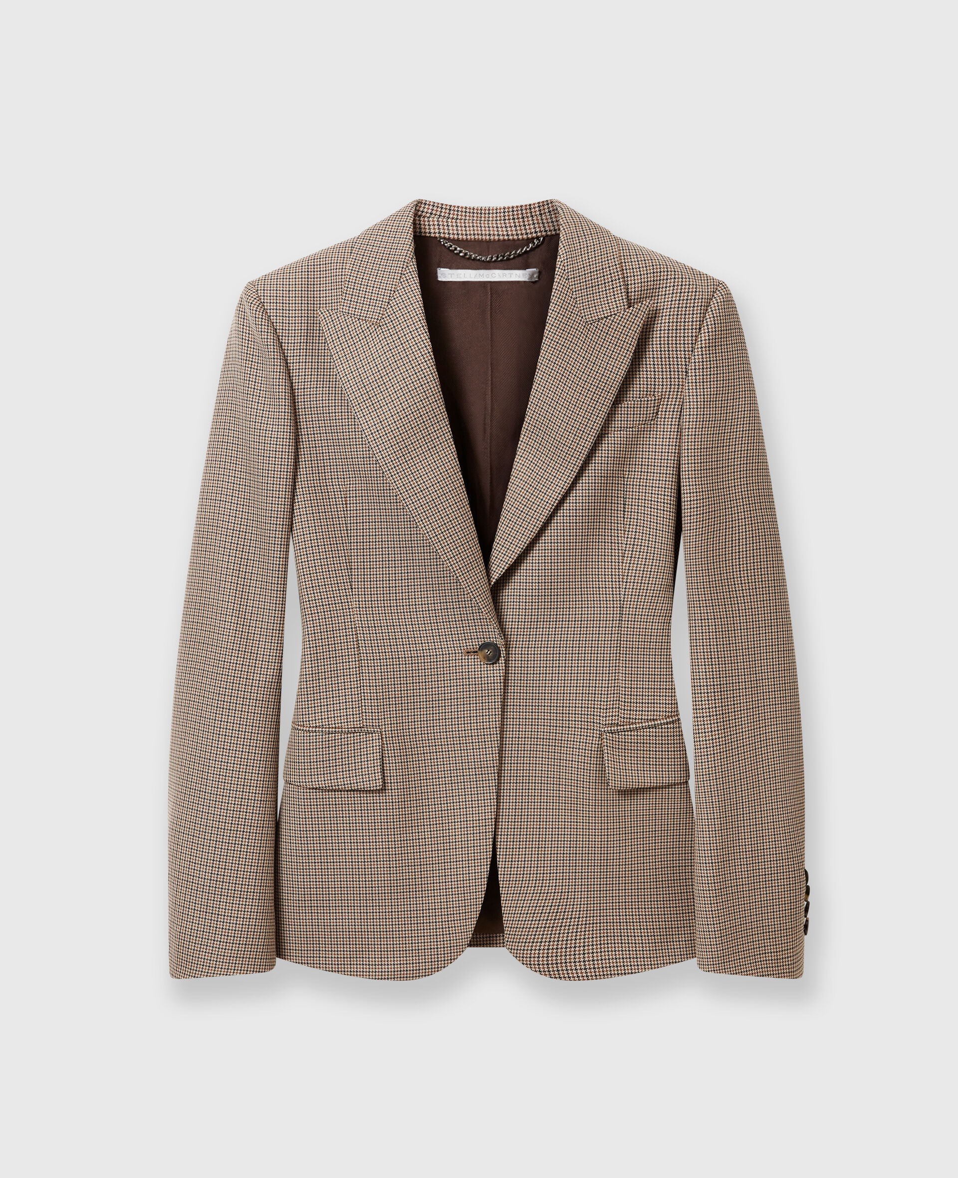 Oversized Houndstooth Single-Breasted Blazer