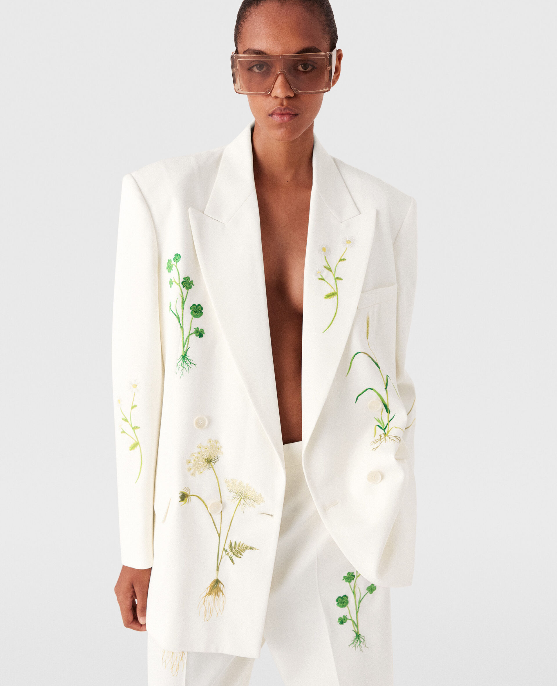 Oversized Floral Double-Breasted Blazer