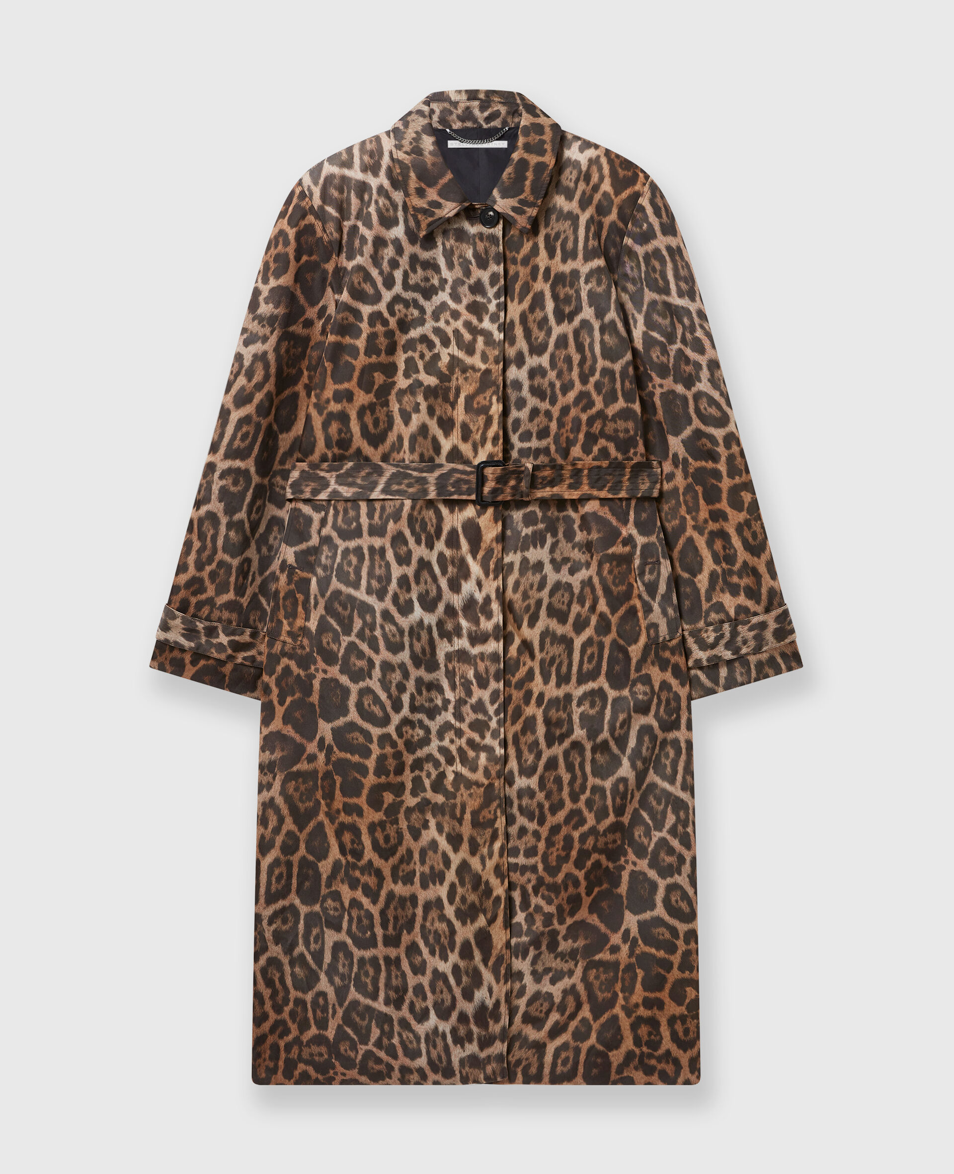 Leopard Belted Trench Coat