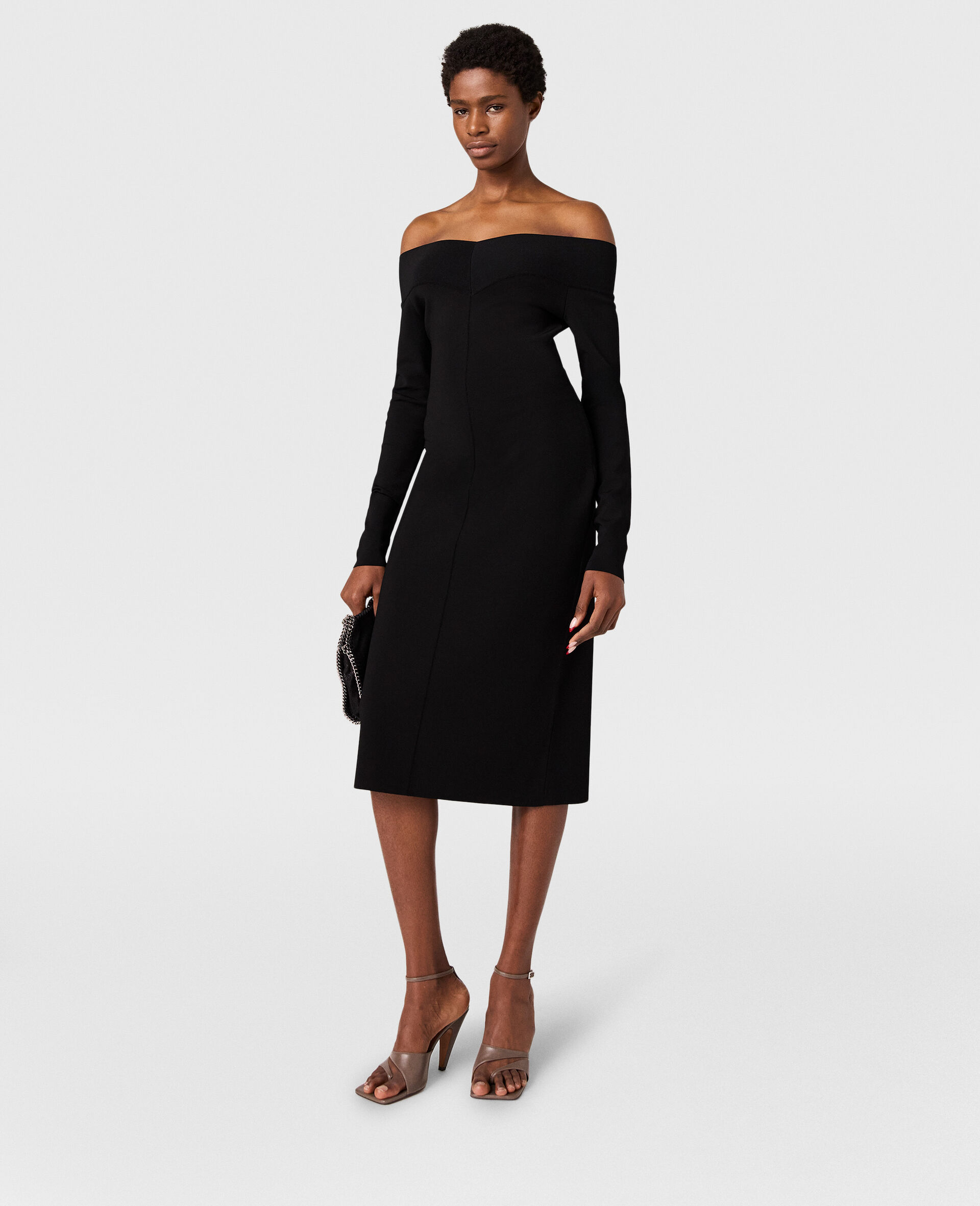 Sheer Long Sleeve Mesh Midi Dress