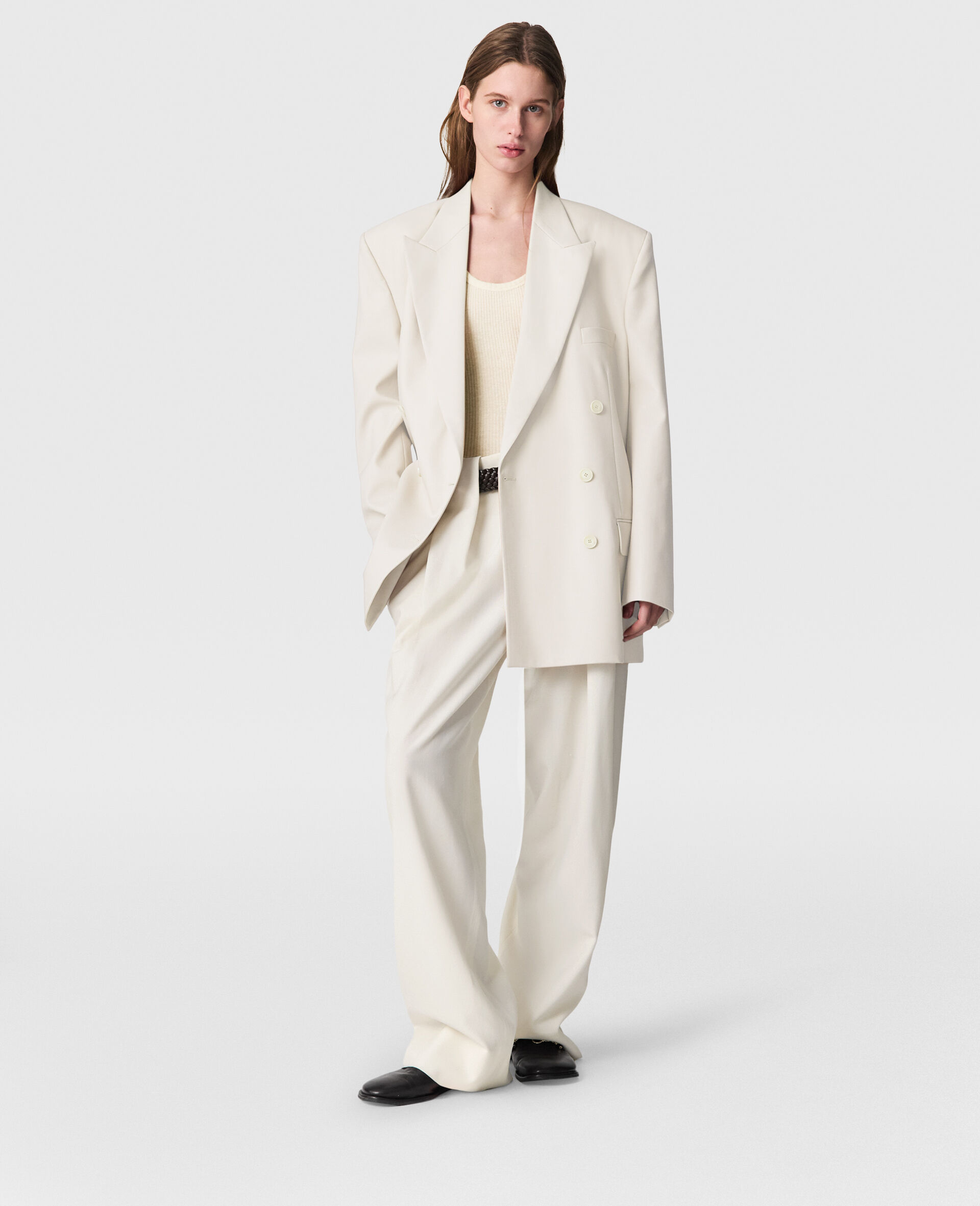 Slouchy Paneled Pleated Pants
