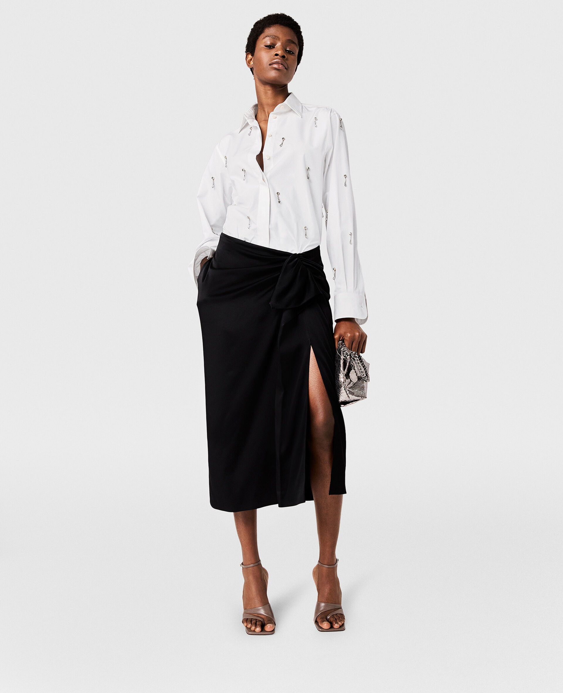 Knotted Asymmetric Midi Skirt