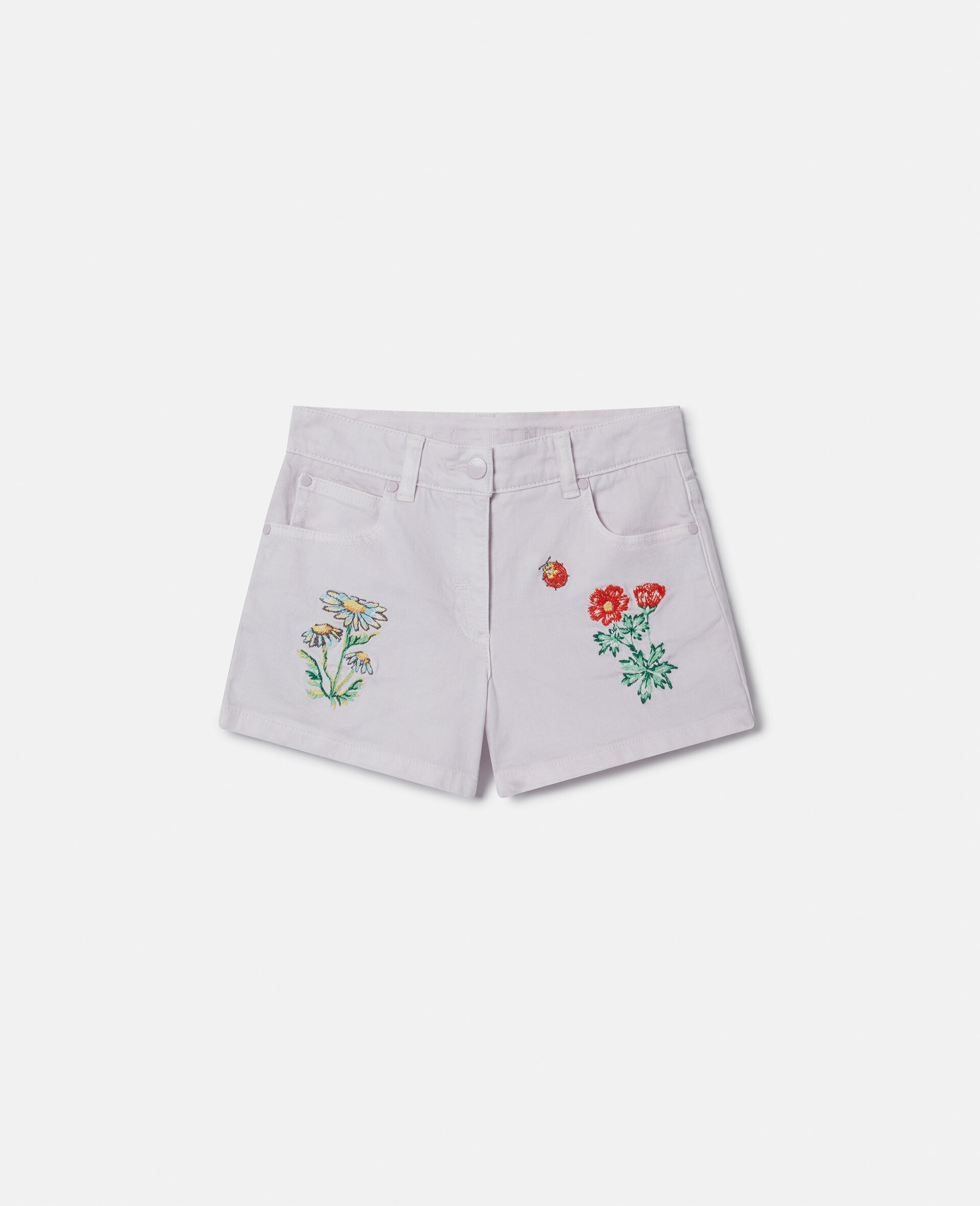 Flower Embroidered Shorts