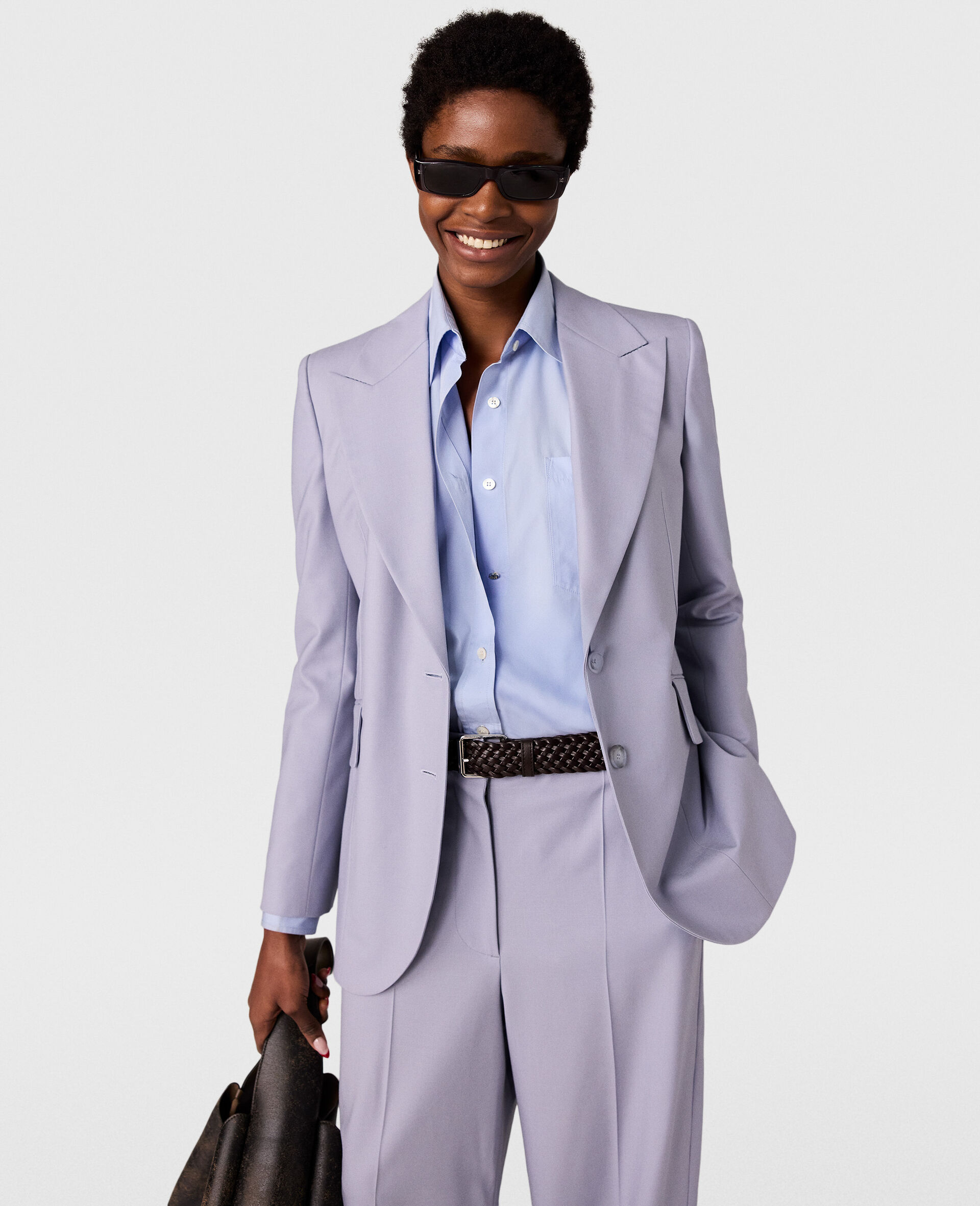 Single-Breasted Peak-Lapel Blazer