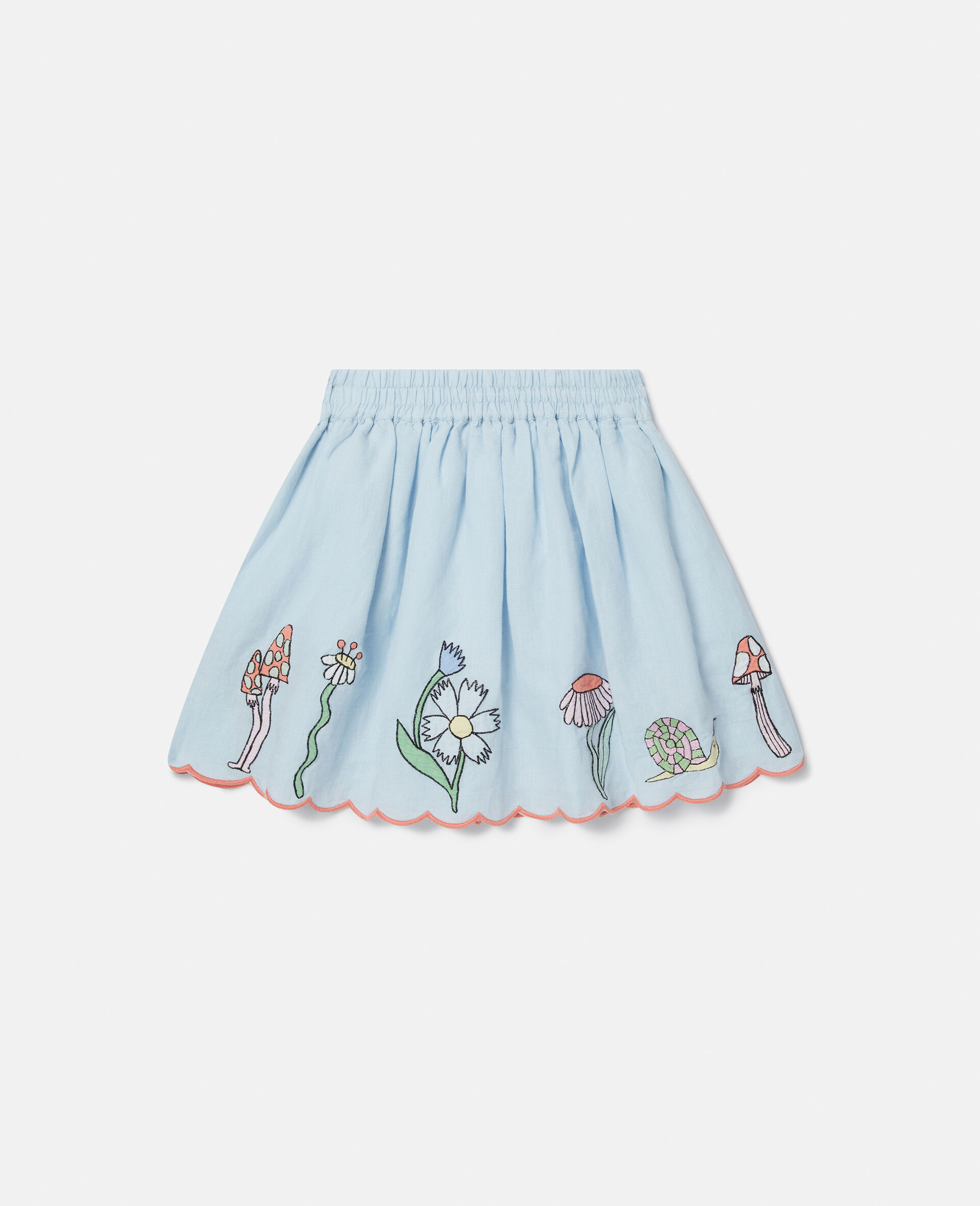 Woodland Friends Elasticated Scalloped-Trim Skirt