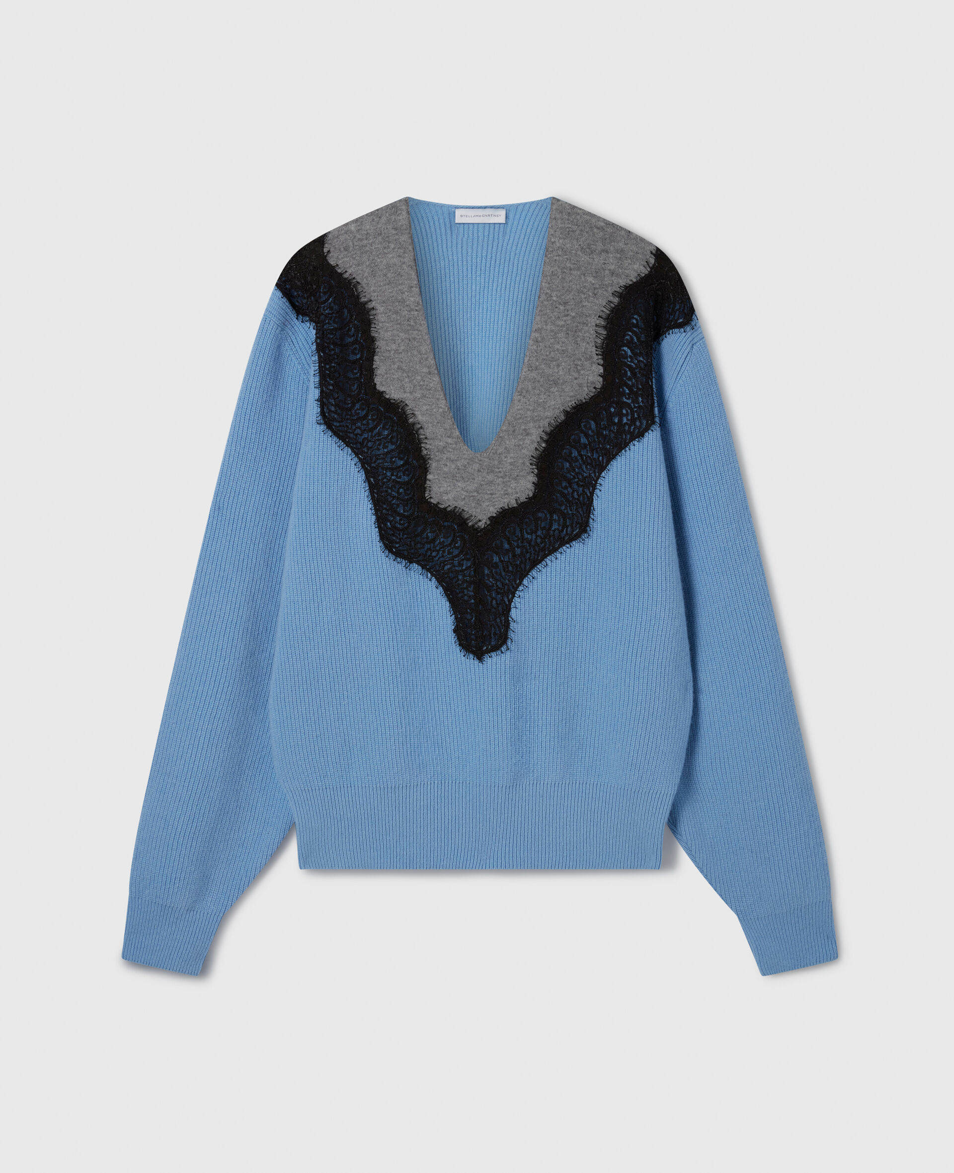 Lace Insert Long Sleeved Sweater