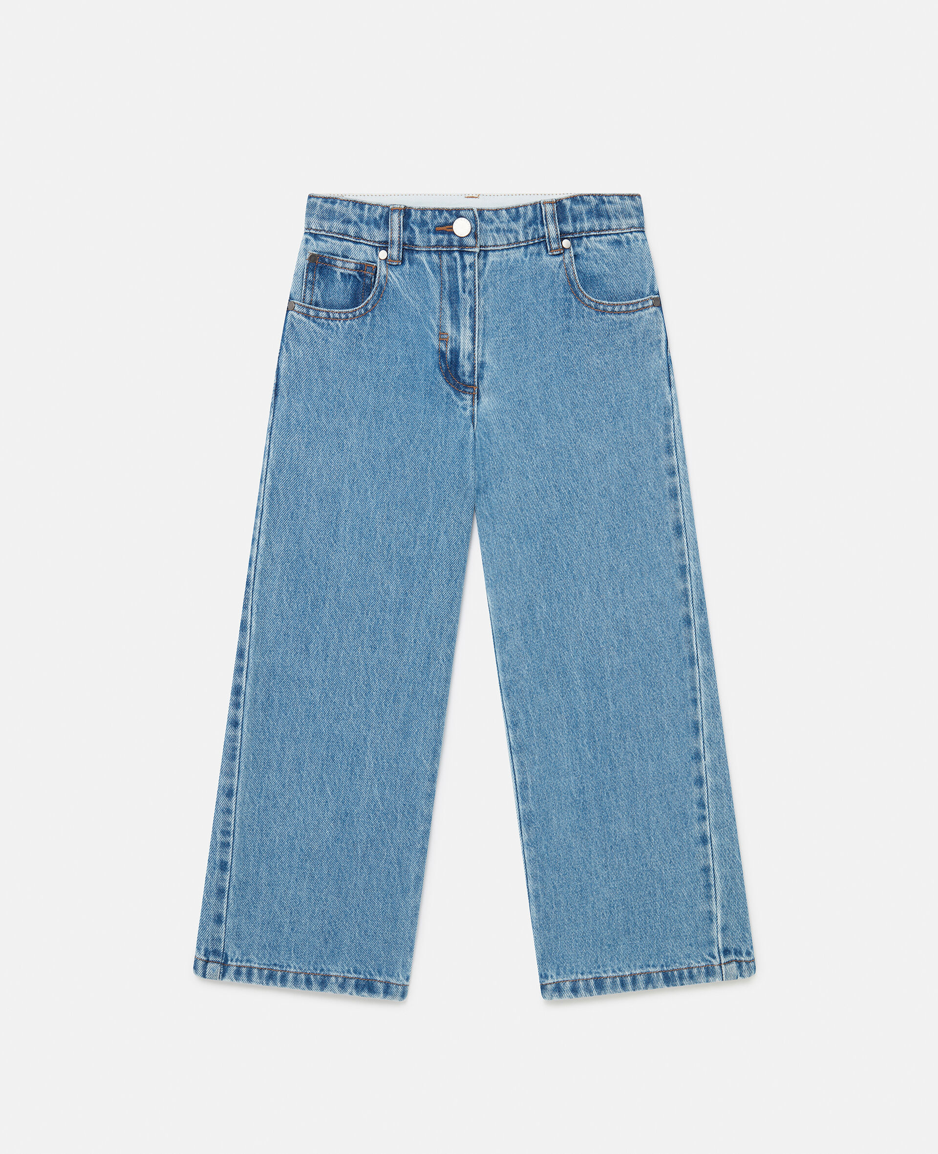 Vintage Wash Straight-Leg Denim Jeans