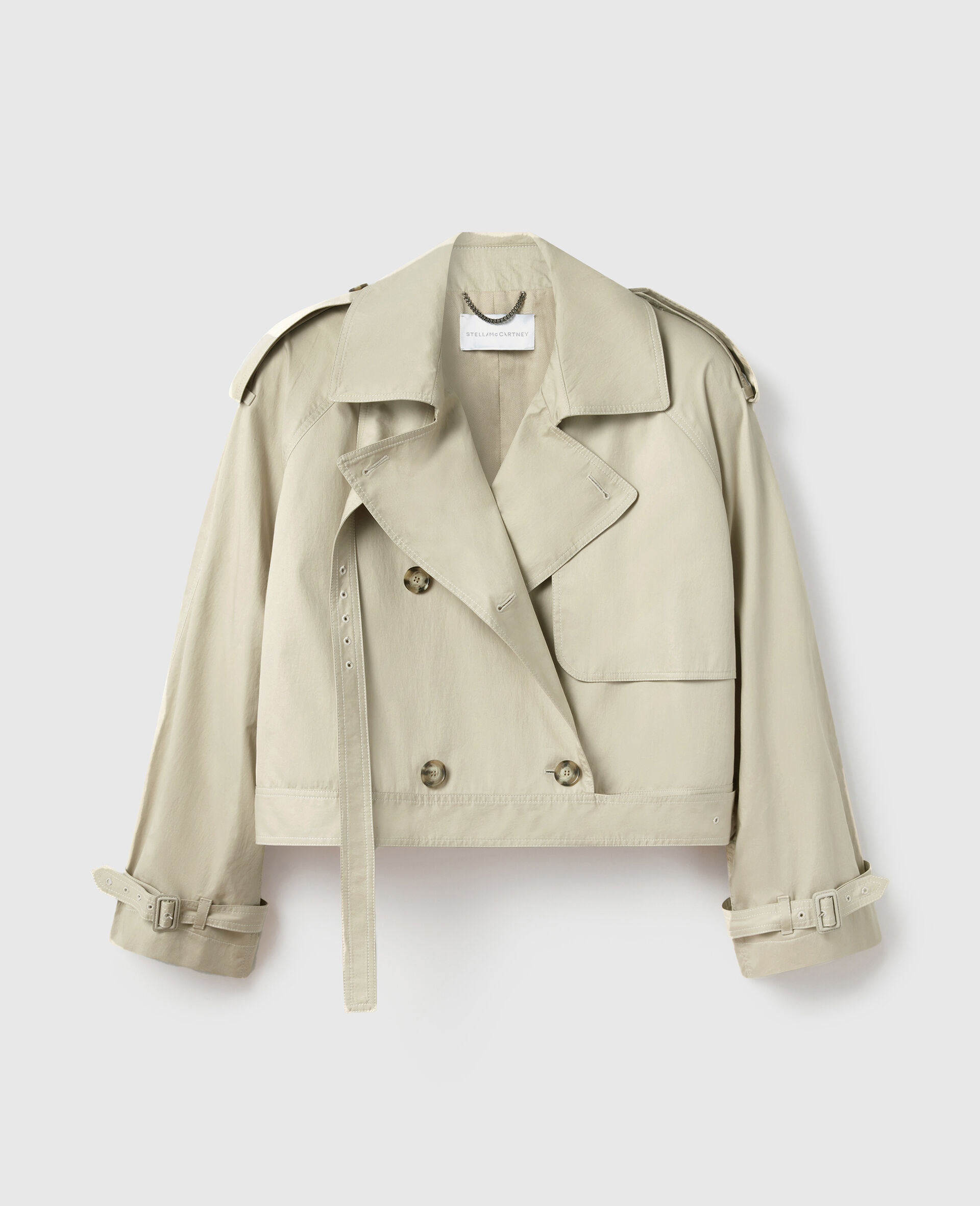 Cropped Belt Detail Trench Jacket
