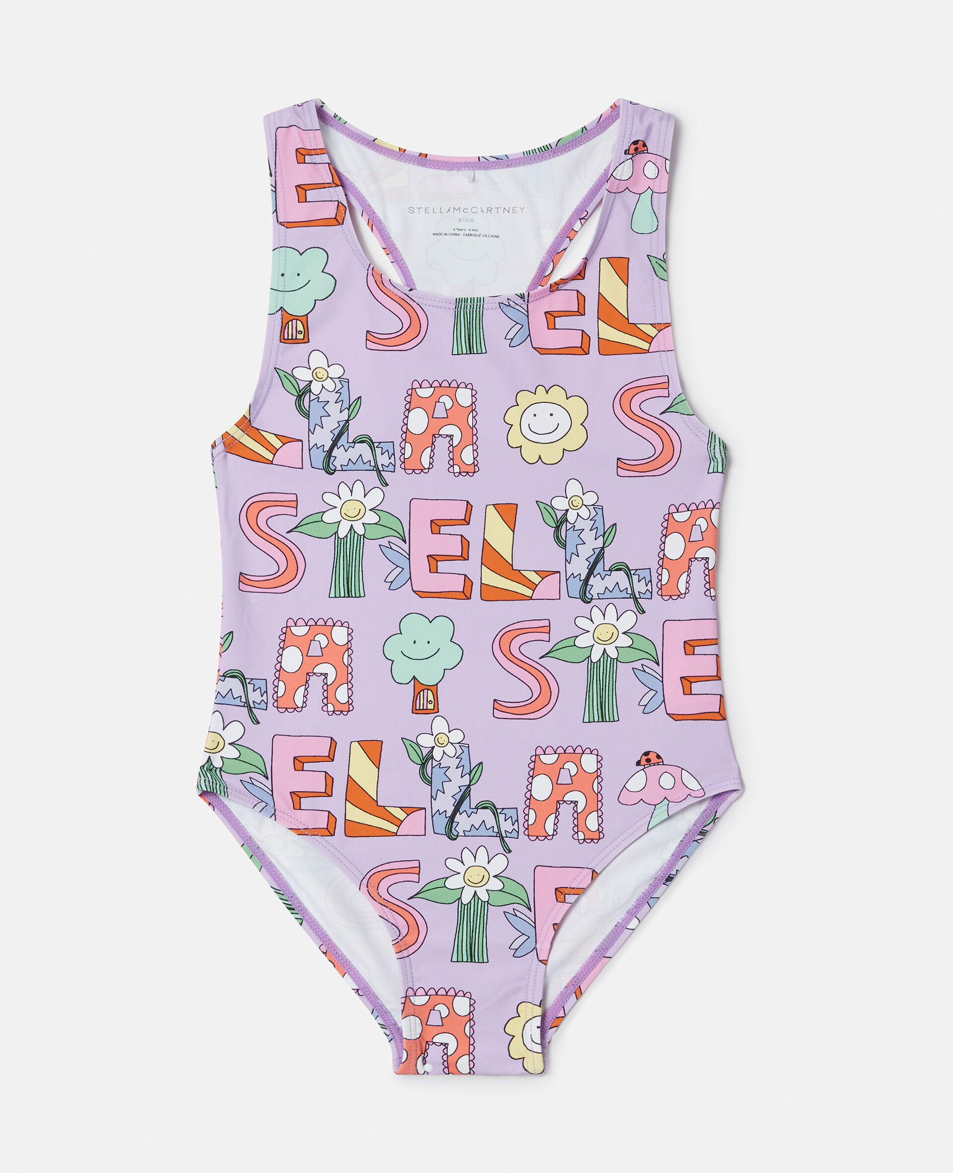 Lettering Print Swimsuit