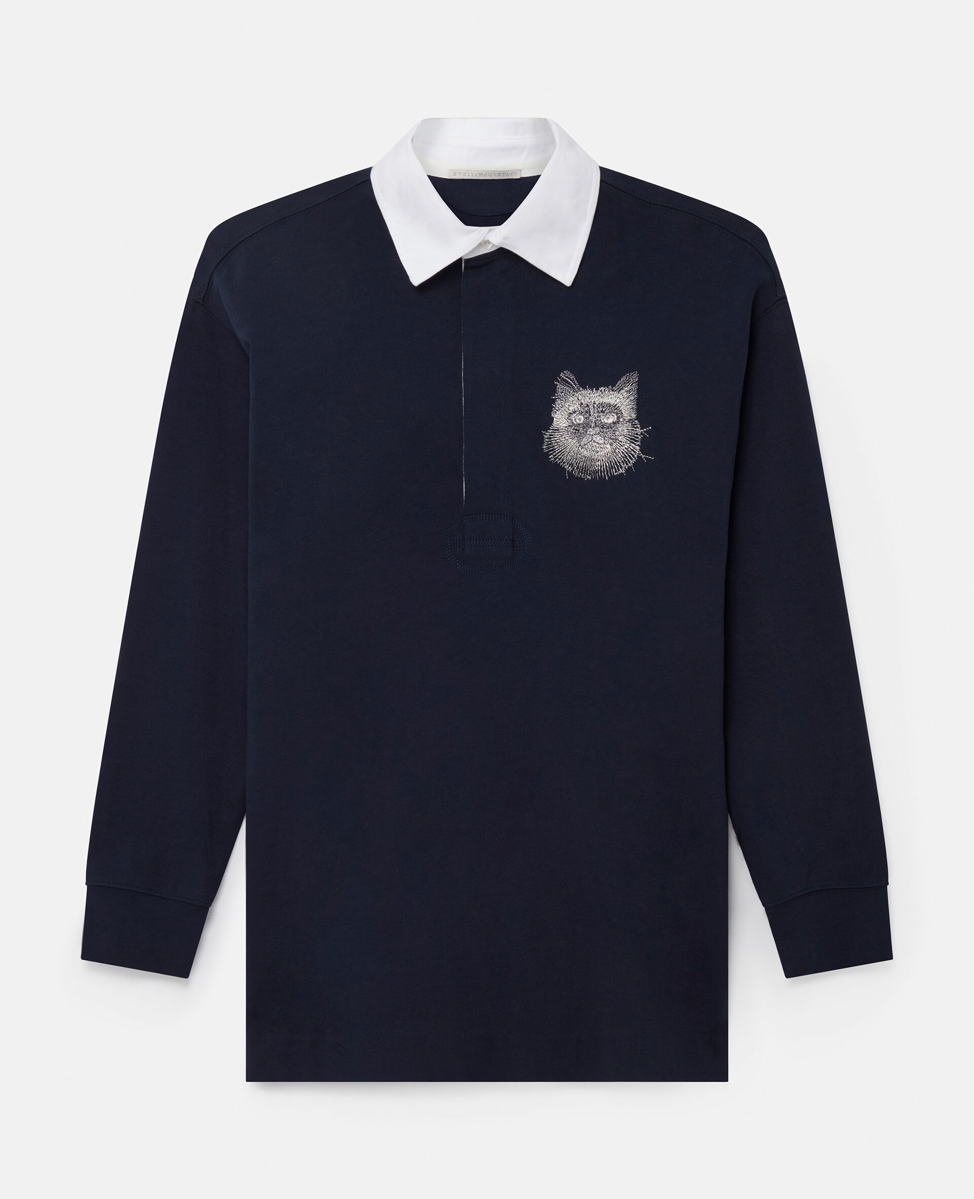 Cat-Embroidered Sweatshirt Dress