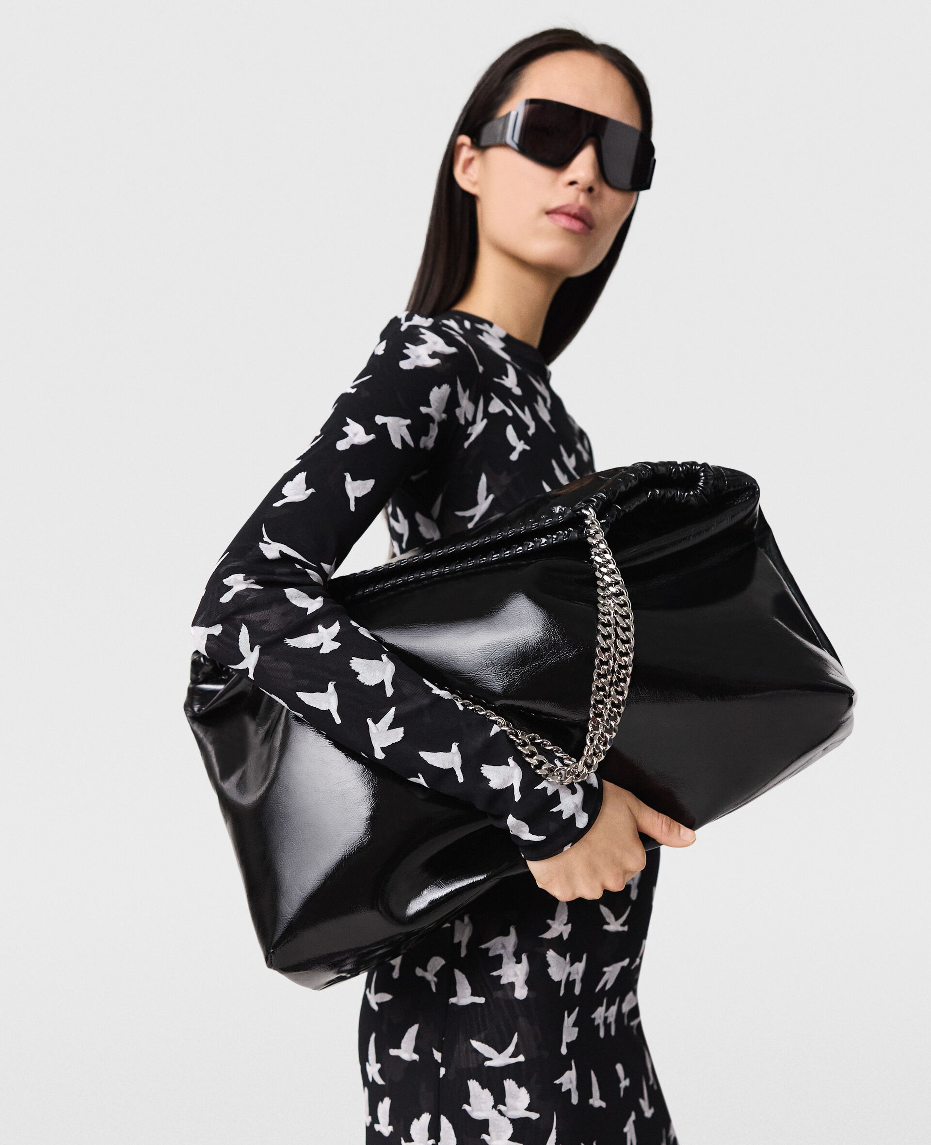 Falabella Drawstring Patent Tote Bag