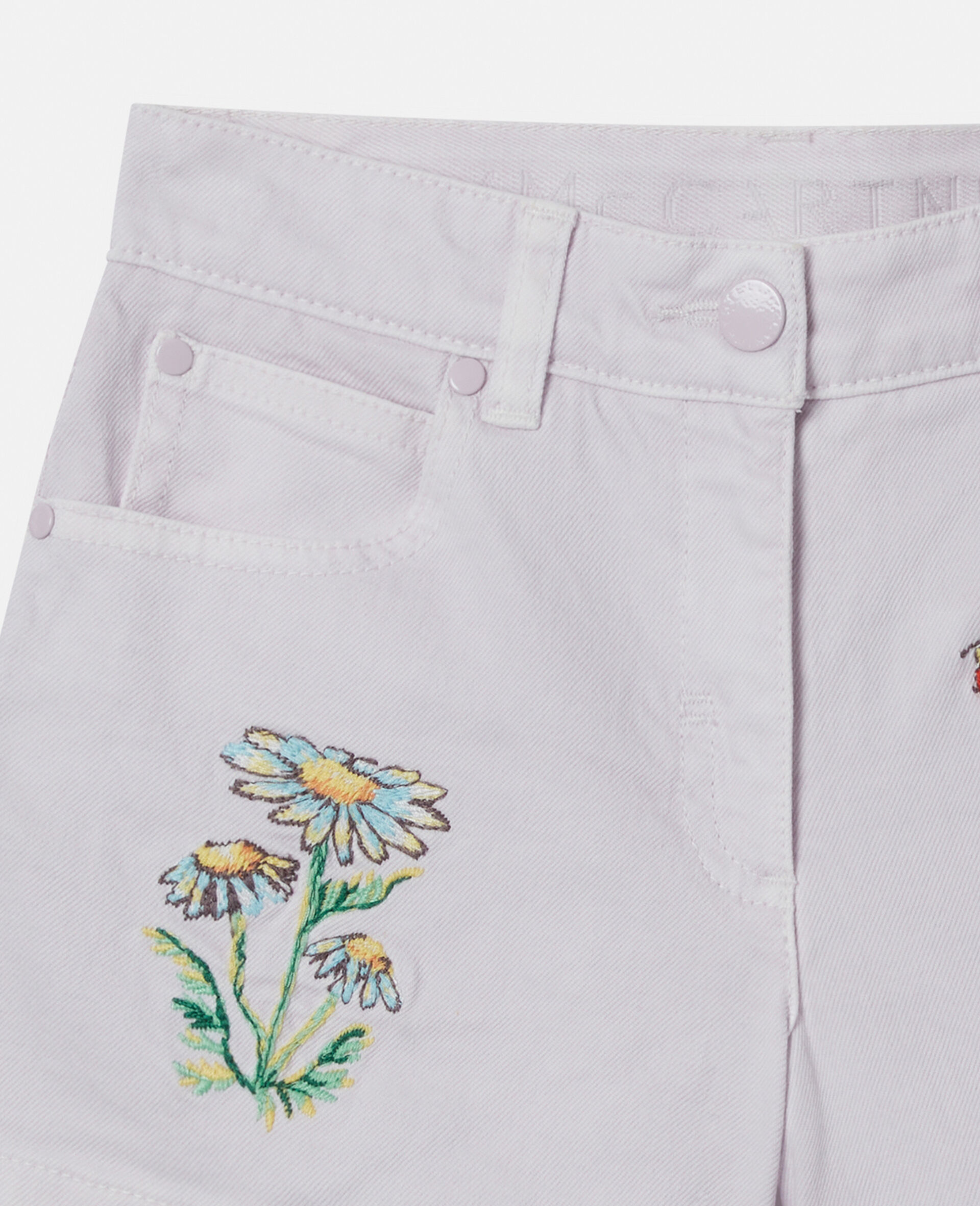 Flower Embroidered Shorts