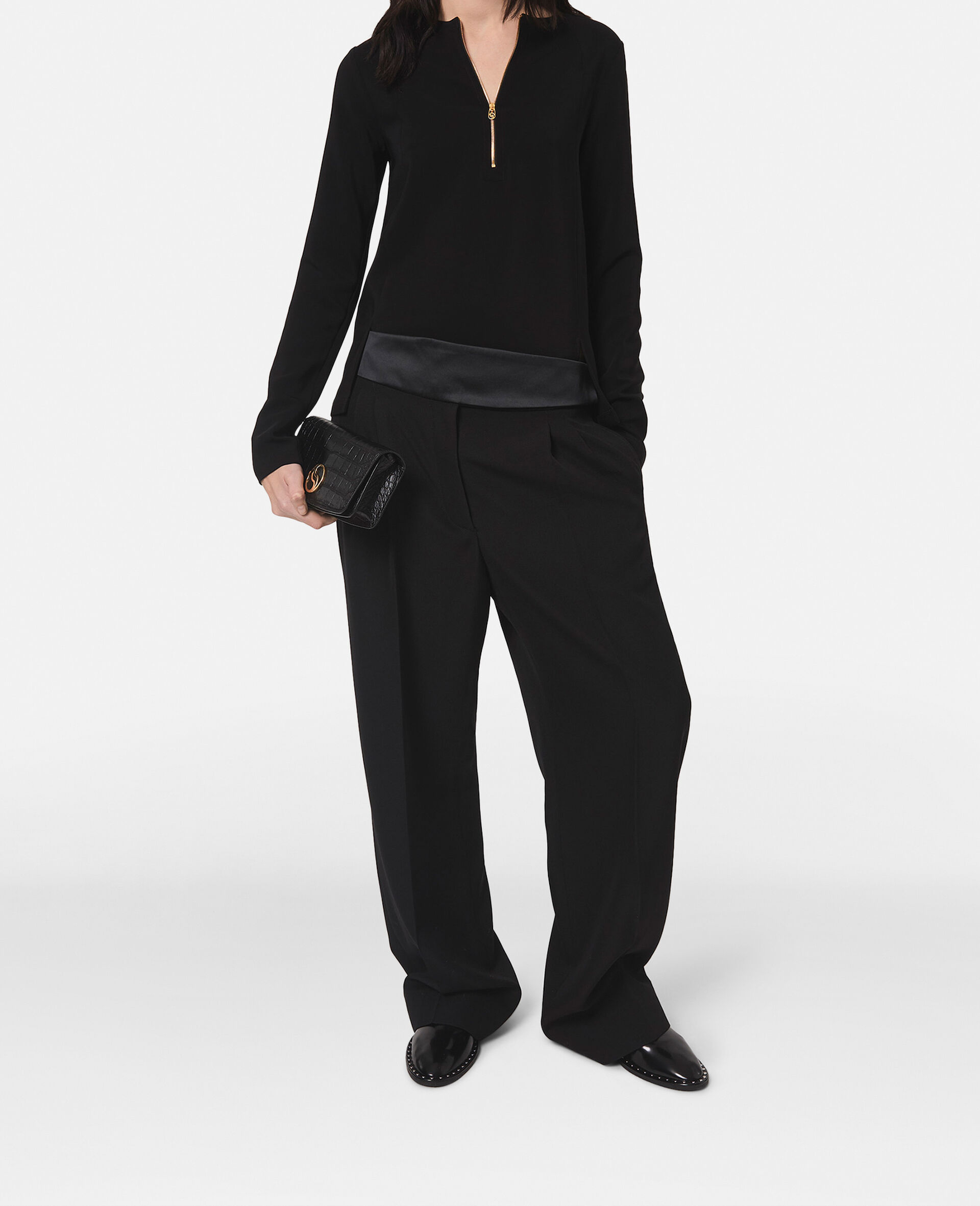 Arlesa Double Split Hem Zip Blouse