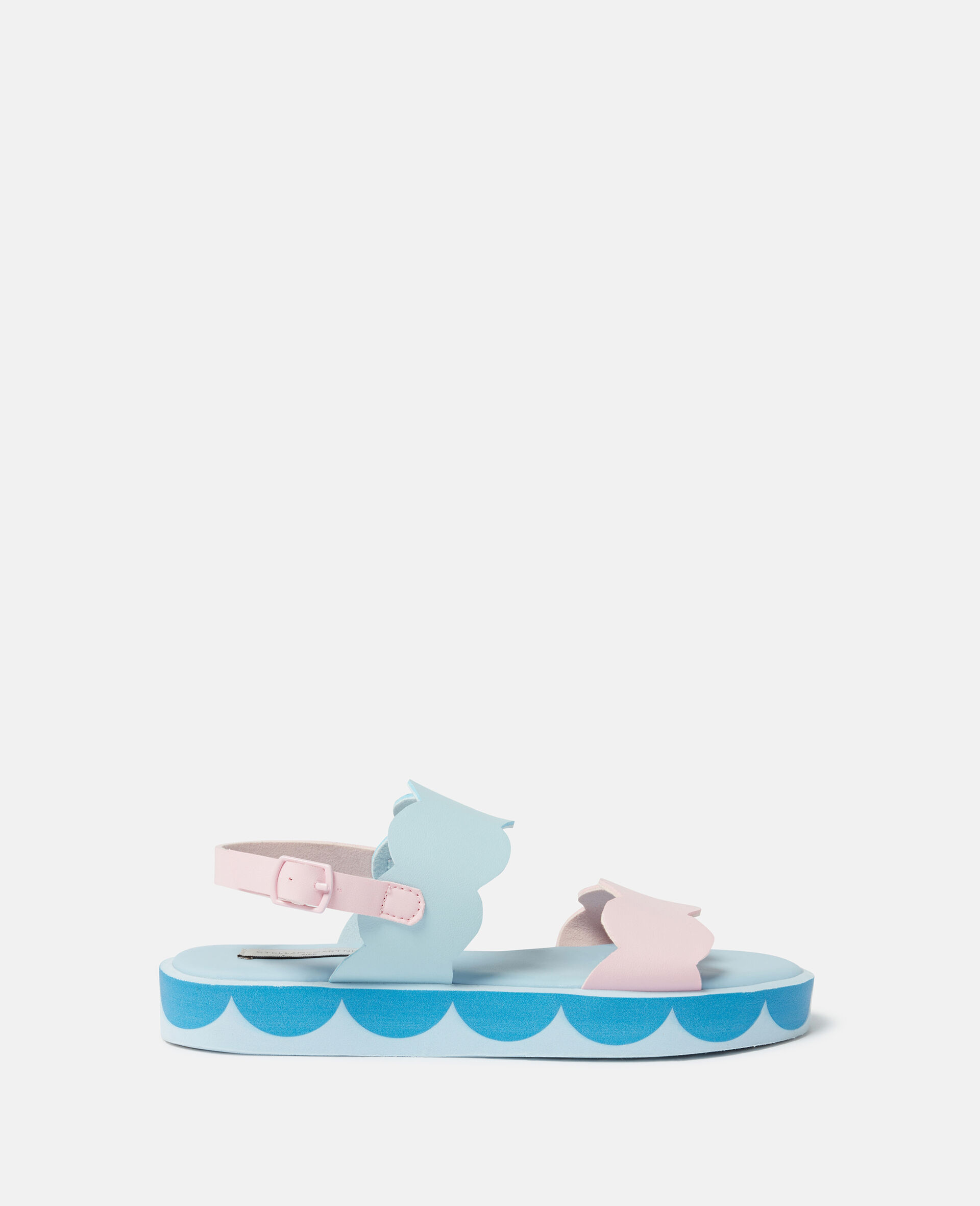 Scalloped Ankle-Buckle Sandals