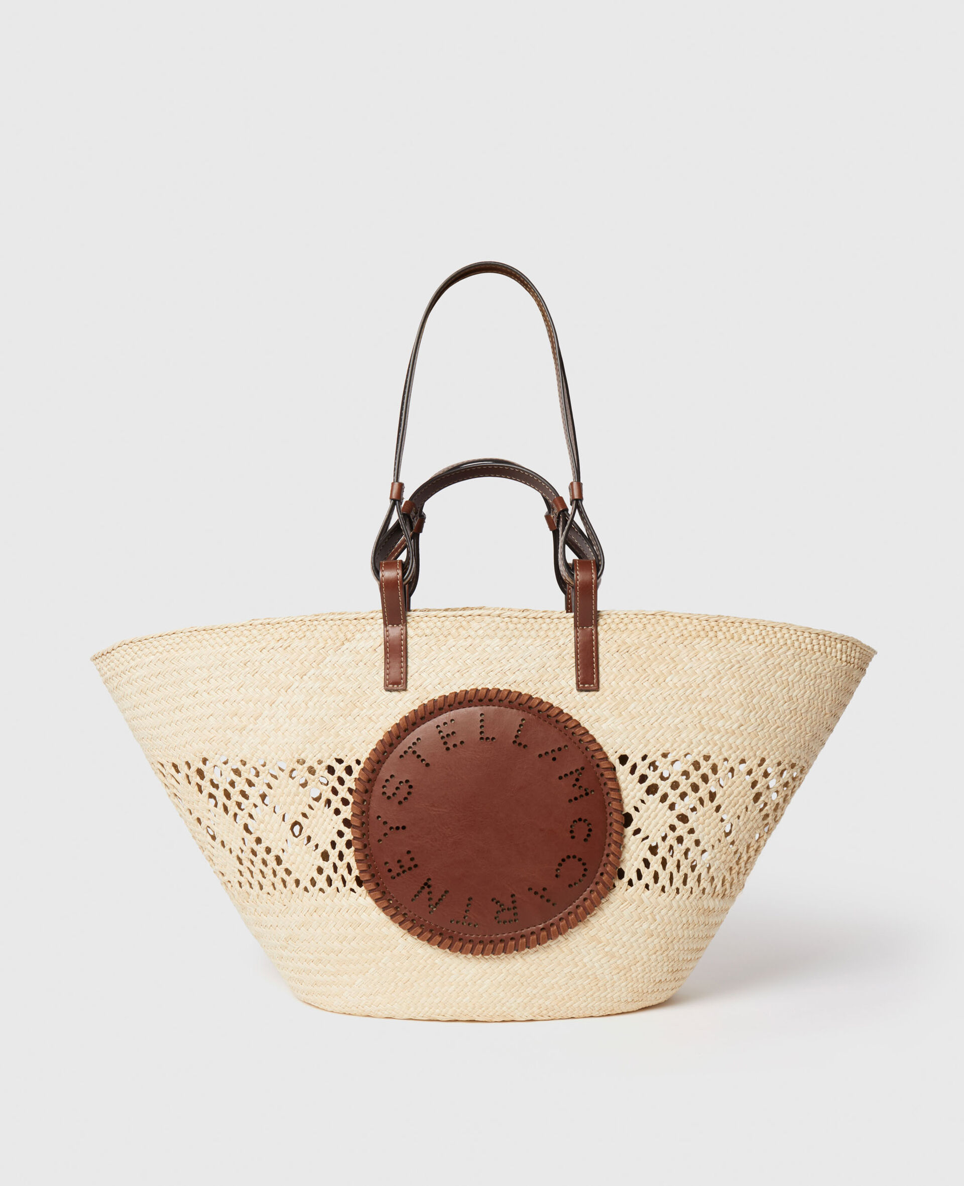 Logo Raffia Crochet Large Tote Bag