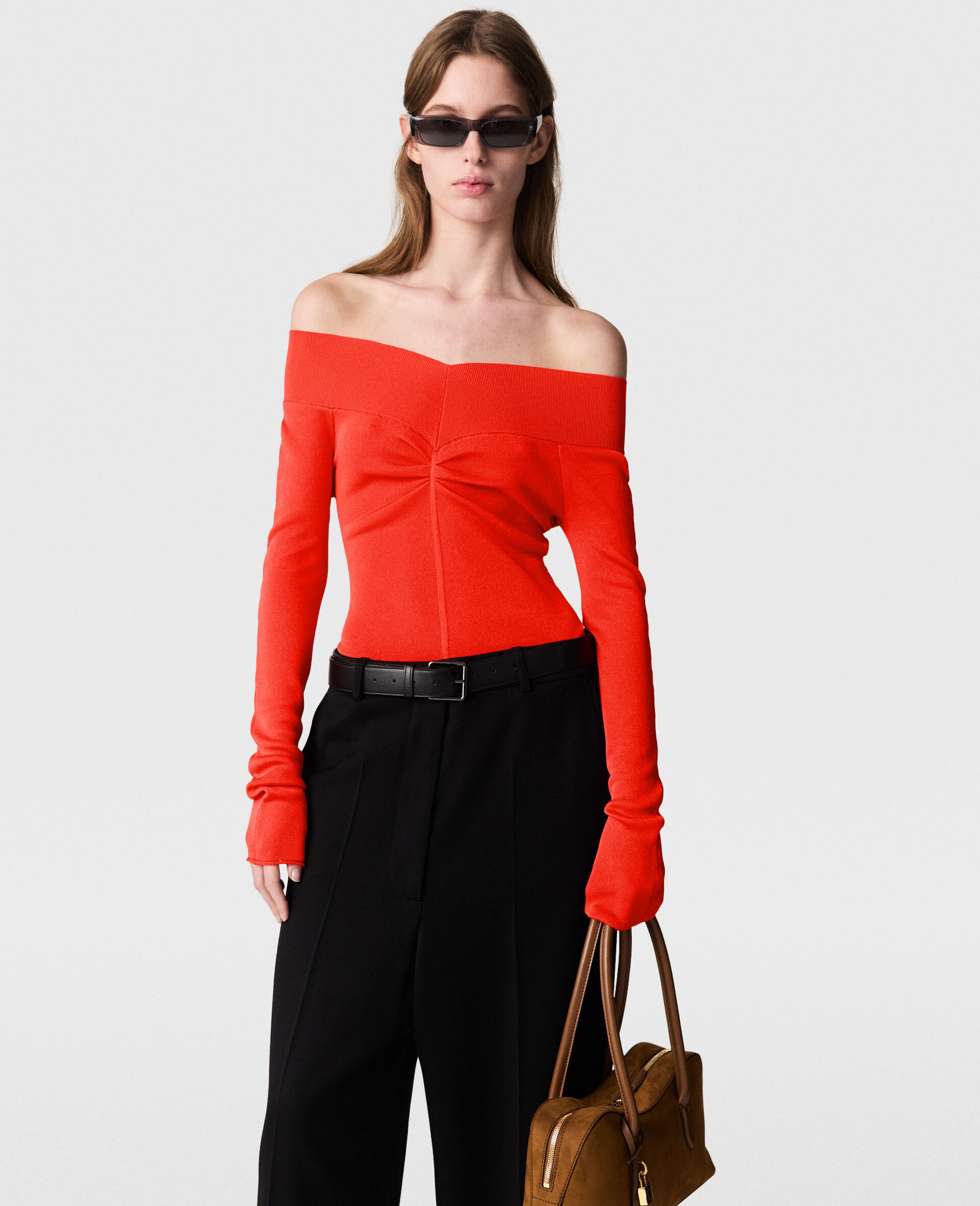 Sheer Long-Sleeve Mesh Top