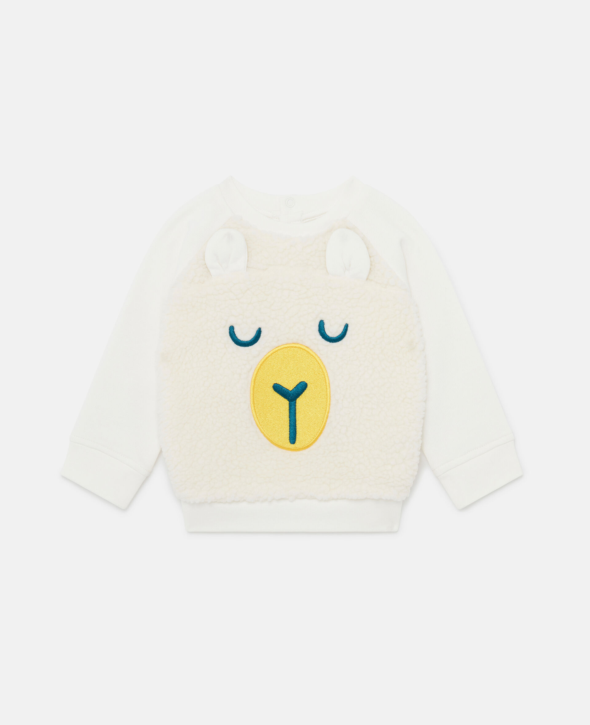Sheep Appliqué Round-neck Sweatshirt