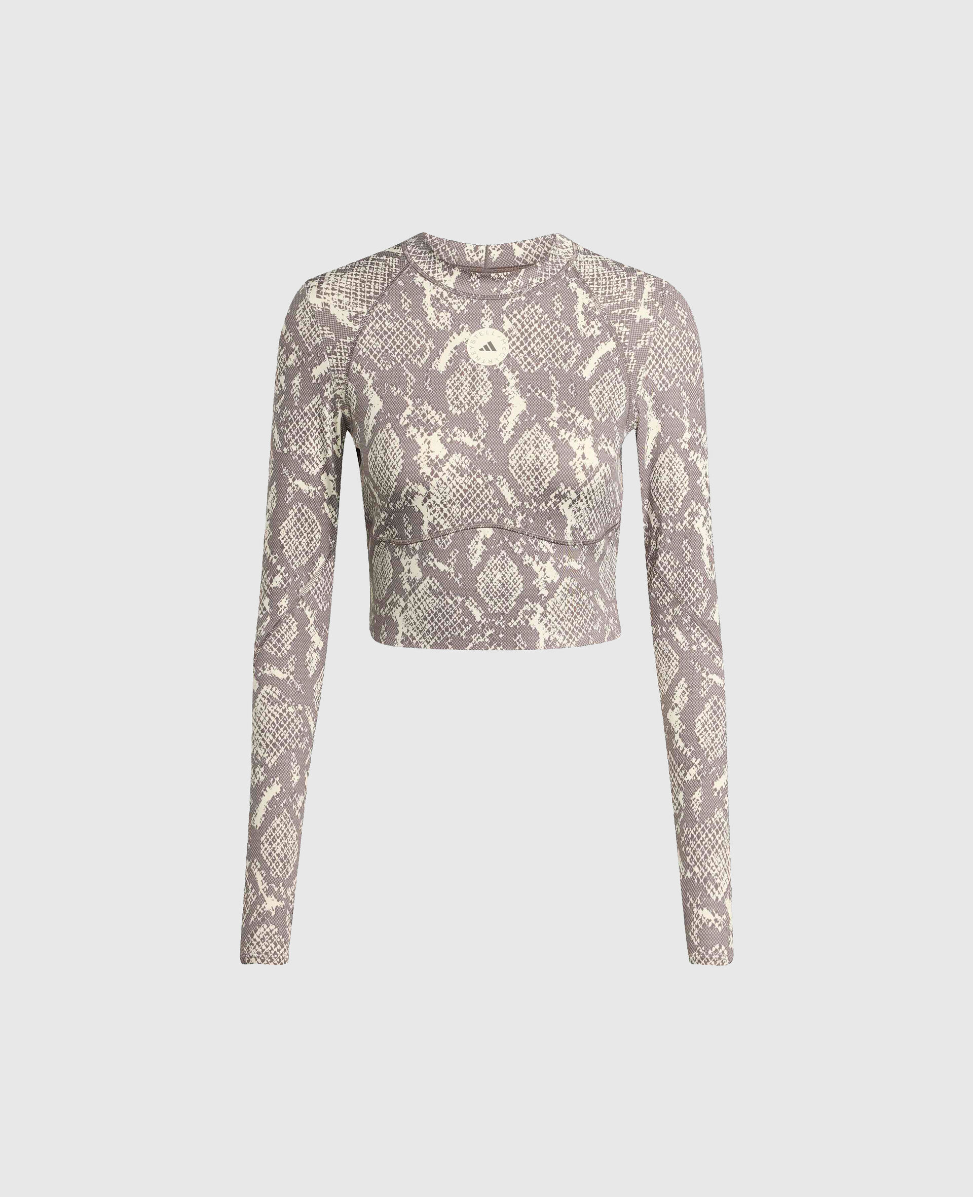 TruePurpose Training Snake Print Long-Sleeve Cropped Top