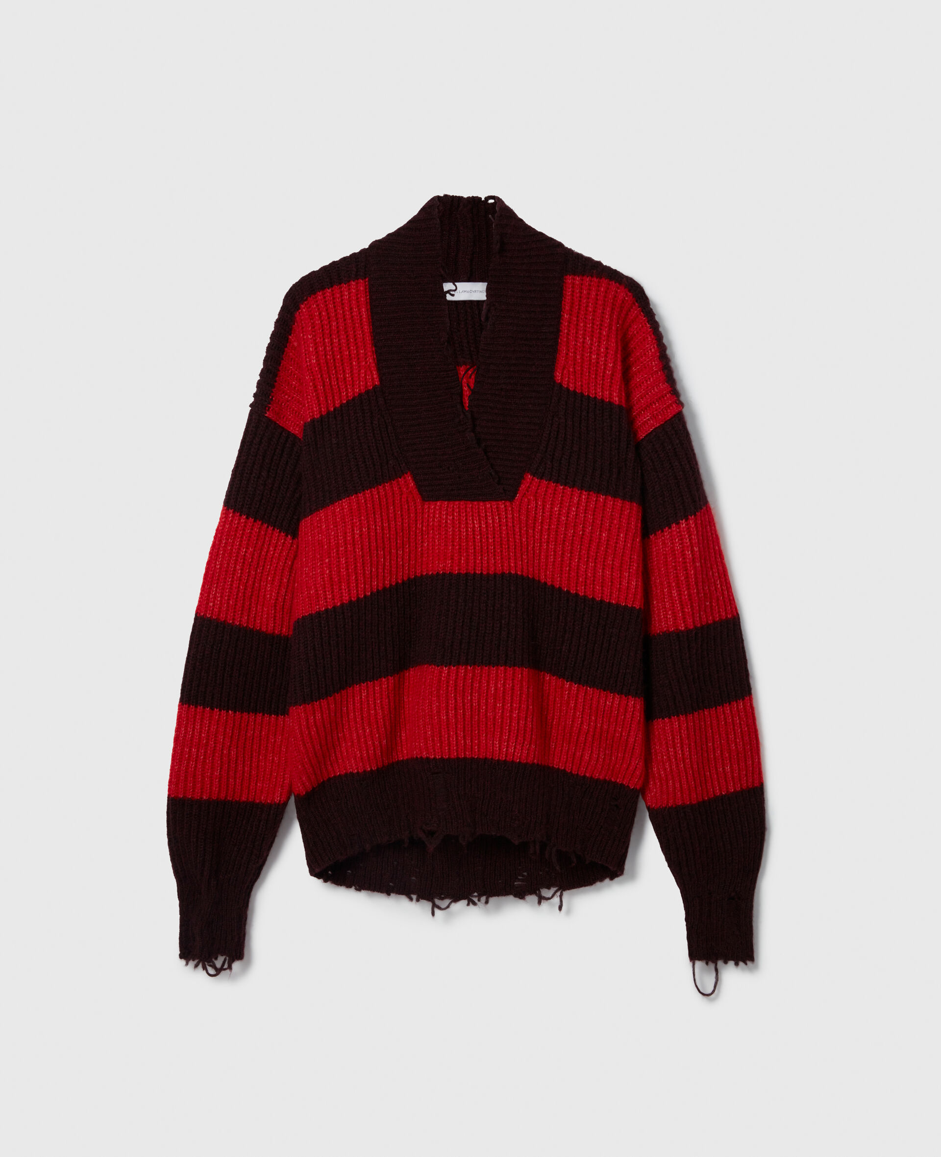 Oversized Striped V-Neck Sweater