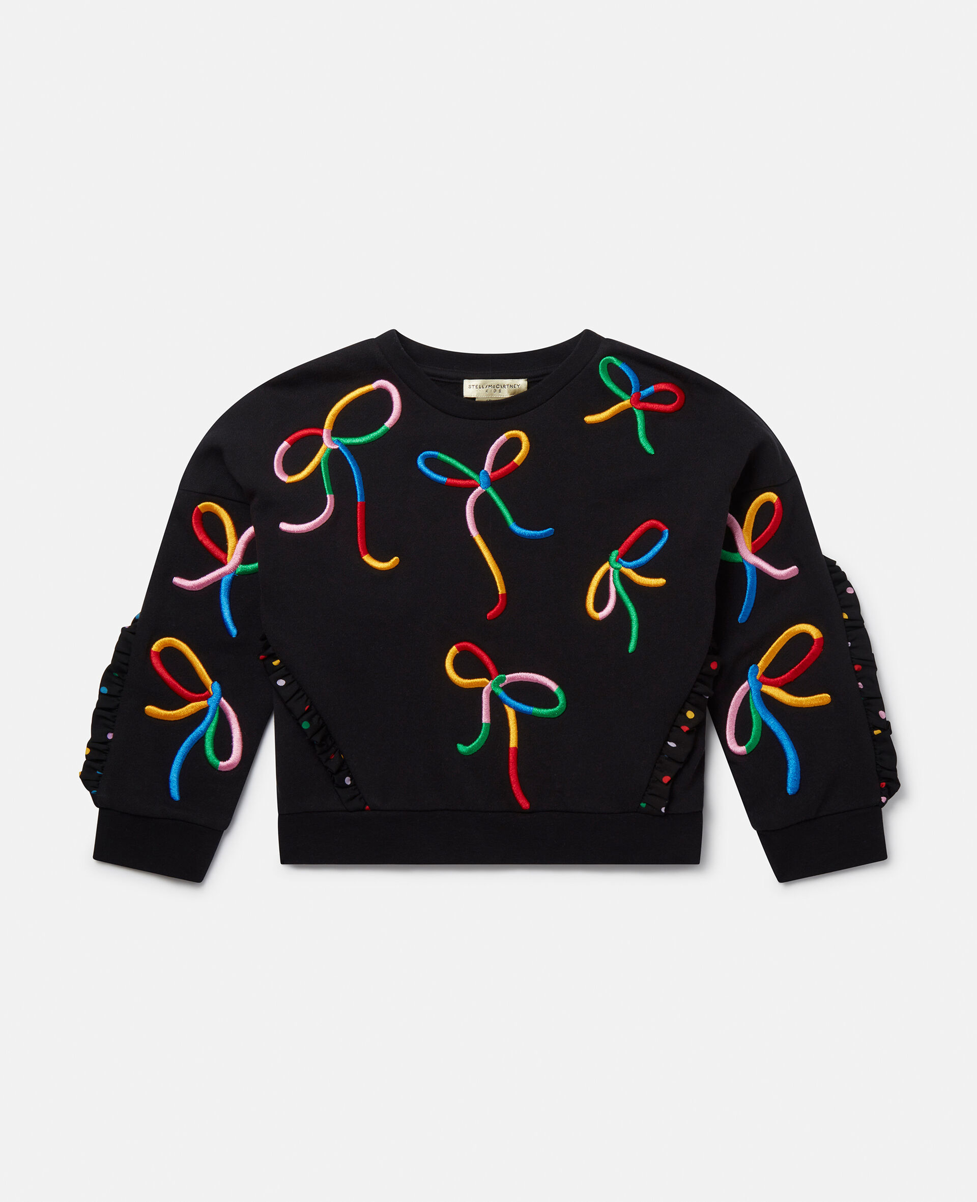 Ribbon Print Frilled Sweatshirt