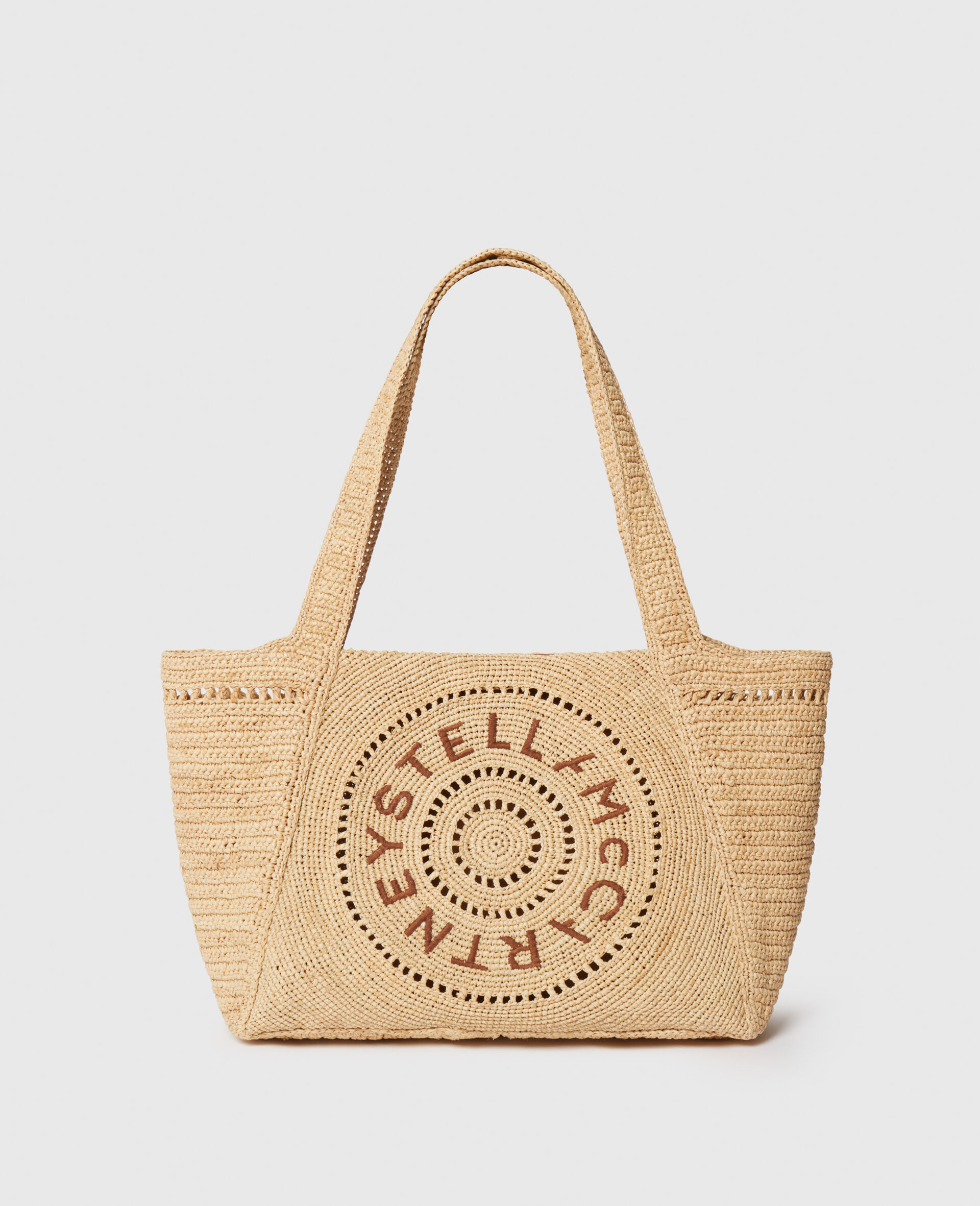 Logo Raffia Medium Tote Bag