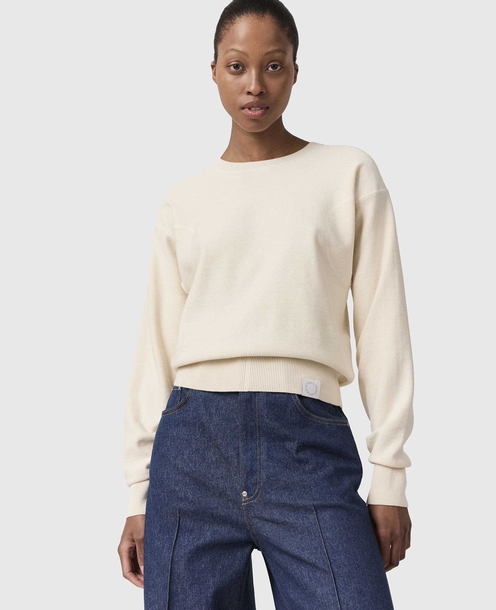 Cropped Kelsun Crewneck Sweater