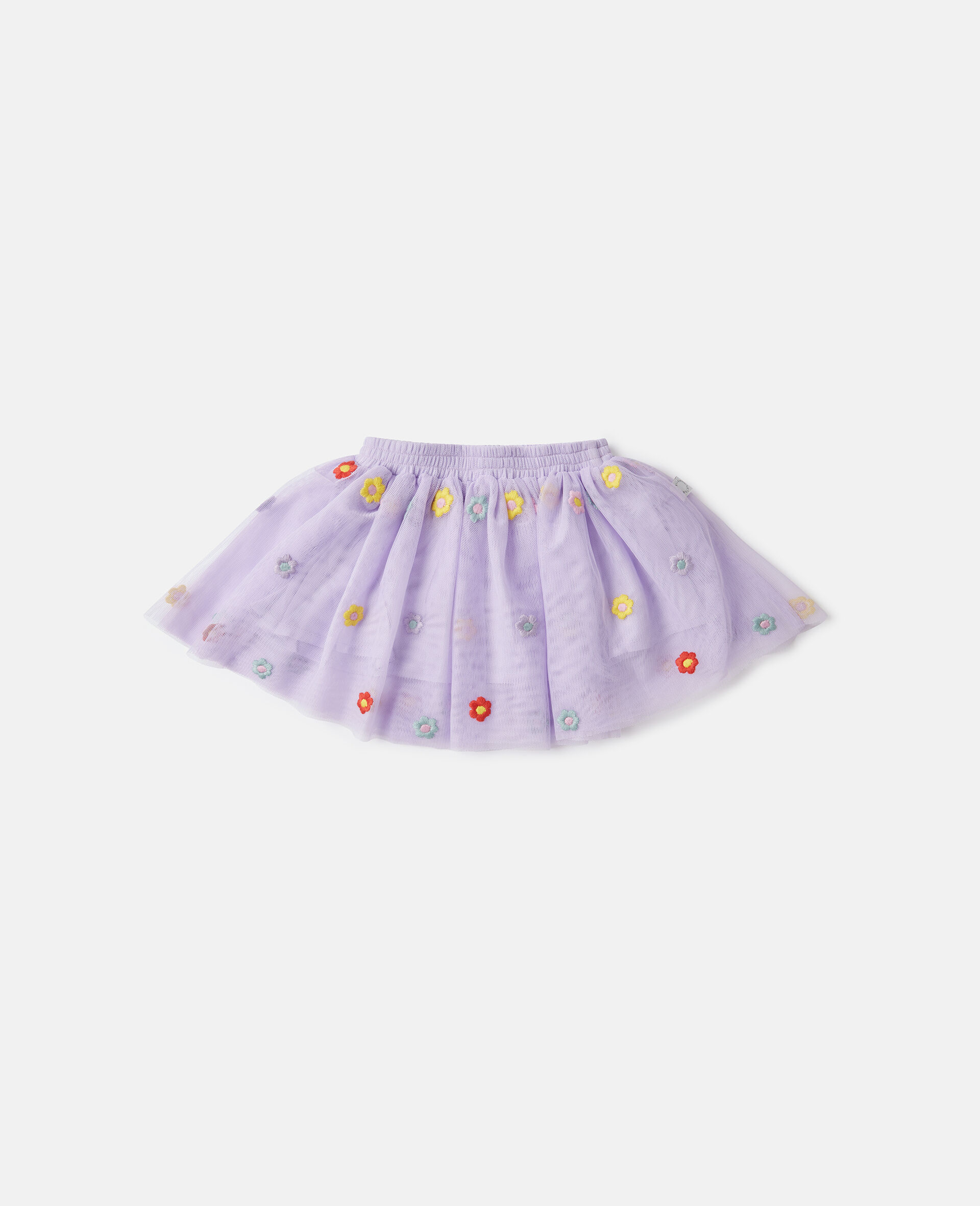 Floral-Embroidered Tulle Skirt