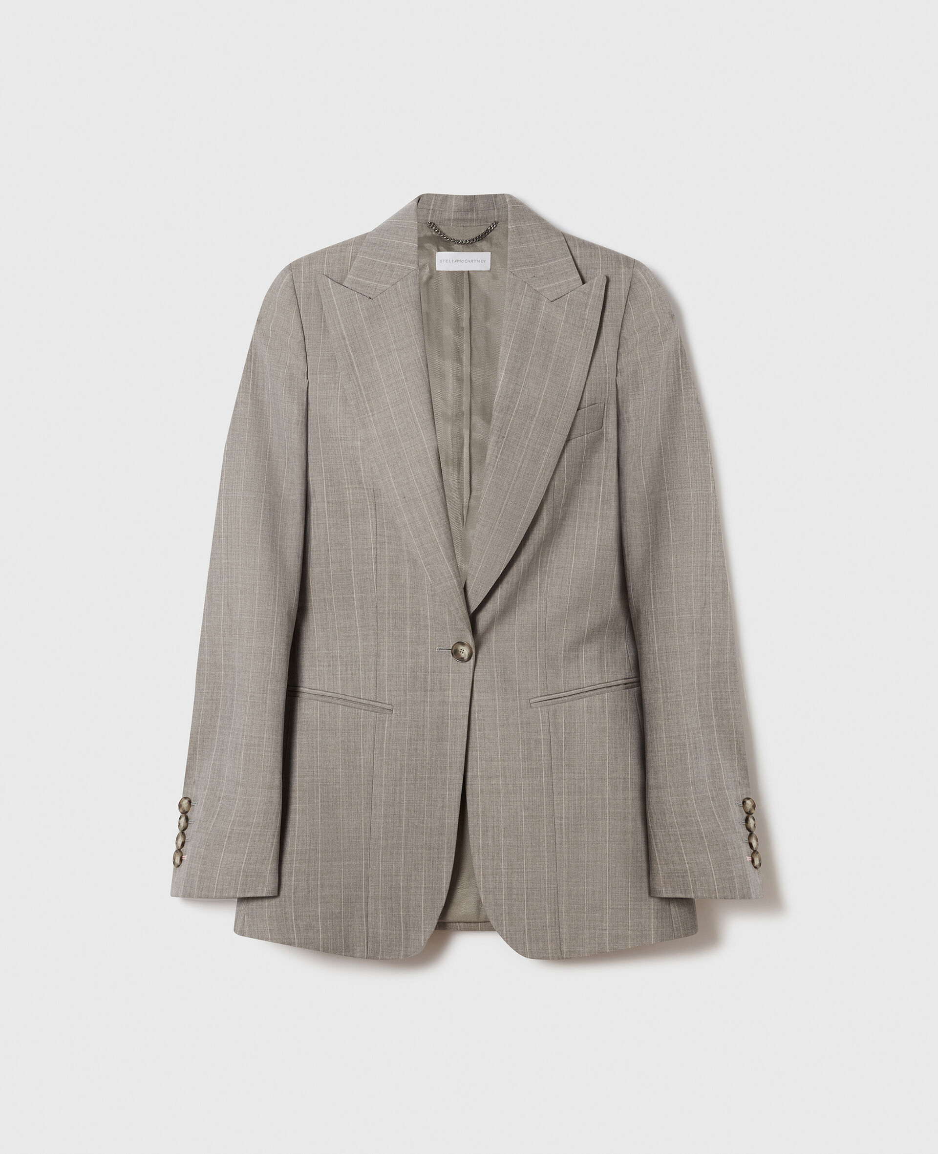 Single-Breasted Pinstripe Blazer