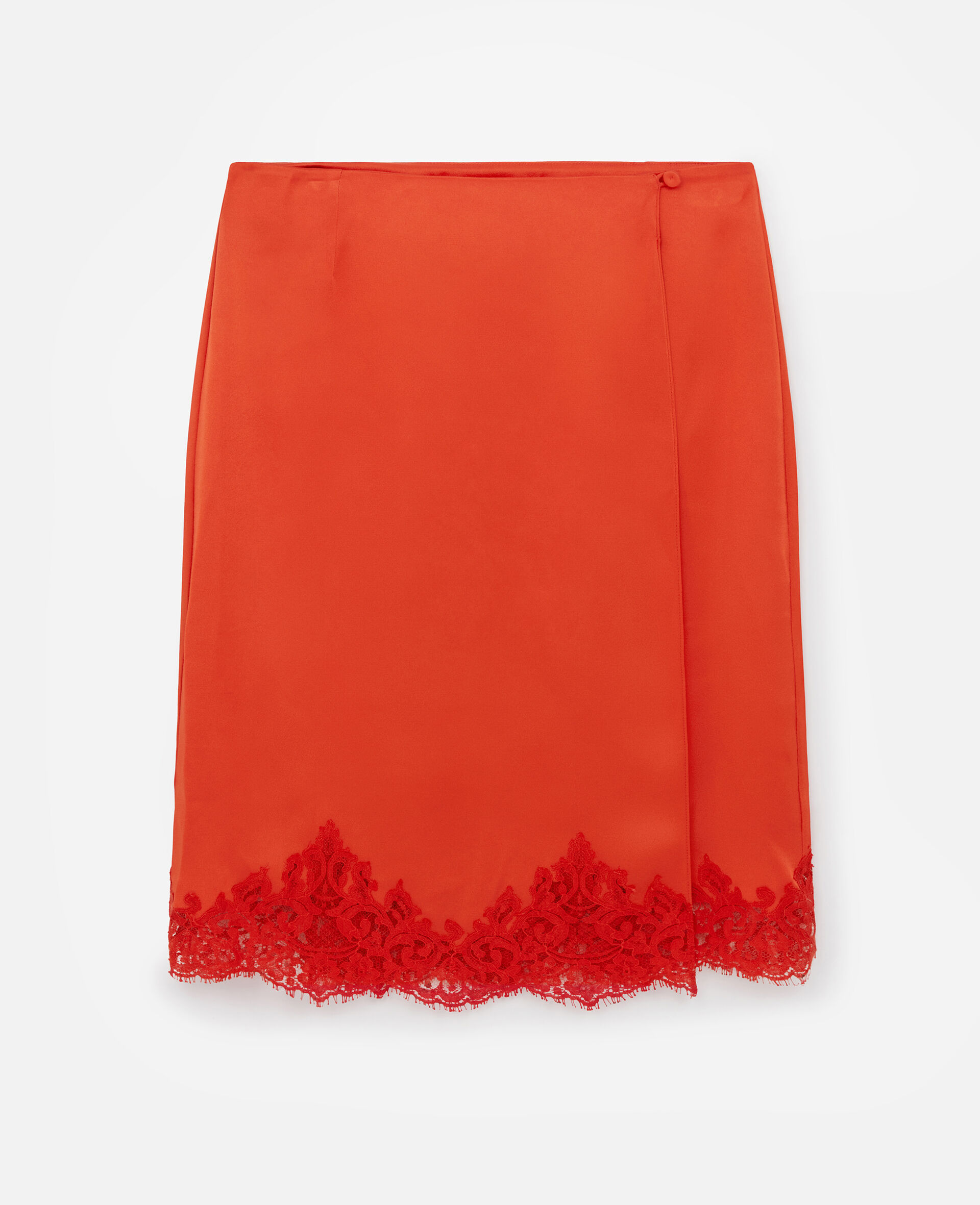 Lace Satin Midi Skirt