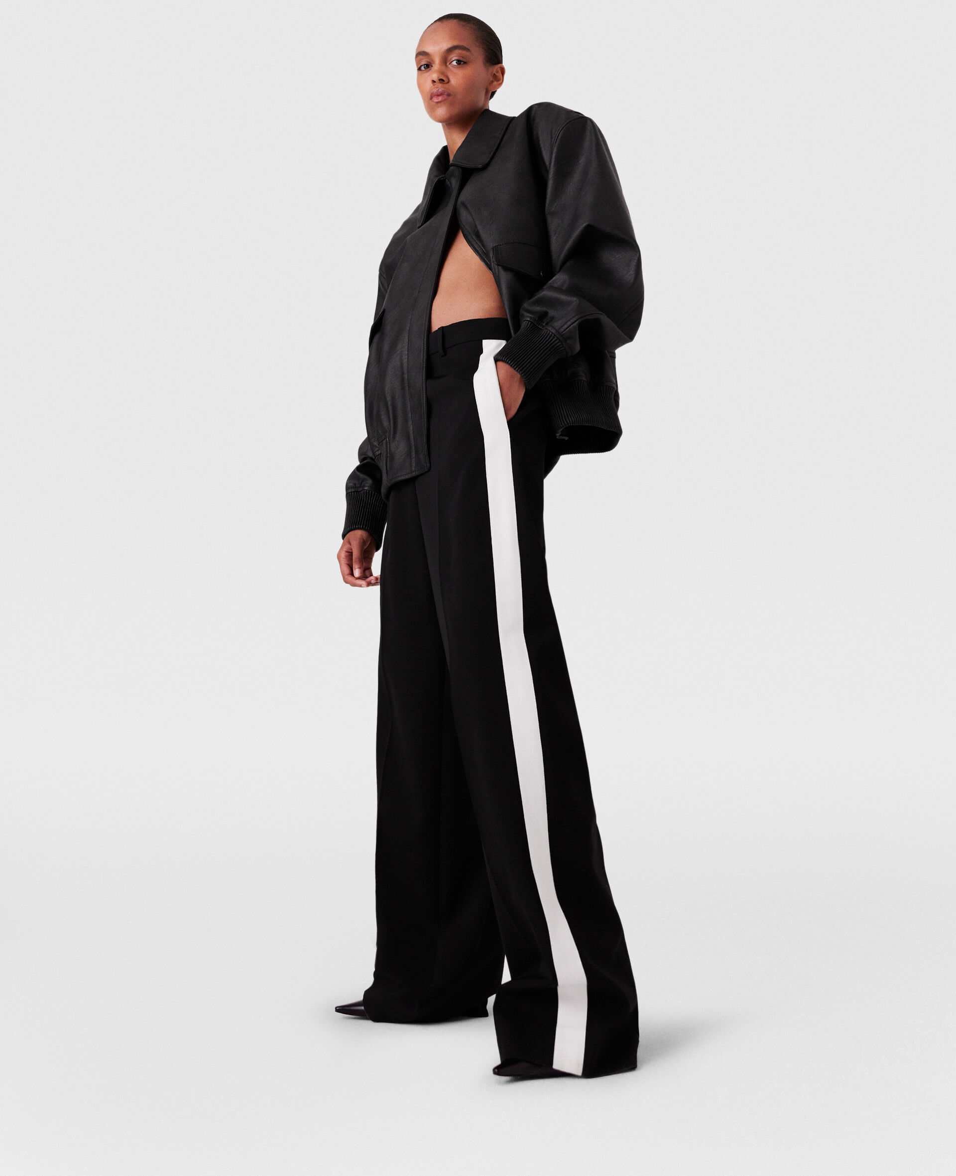 Low-Rise Stripe Straight-Leg Pants