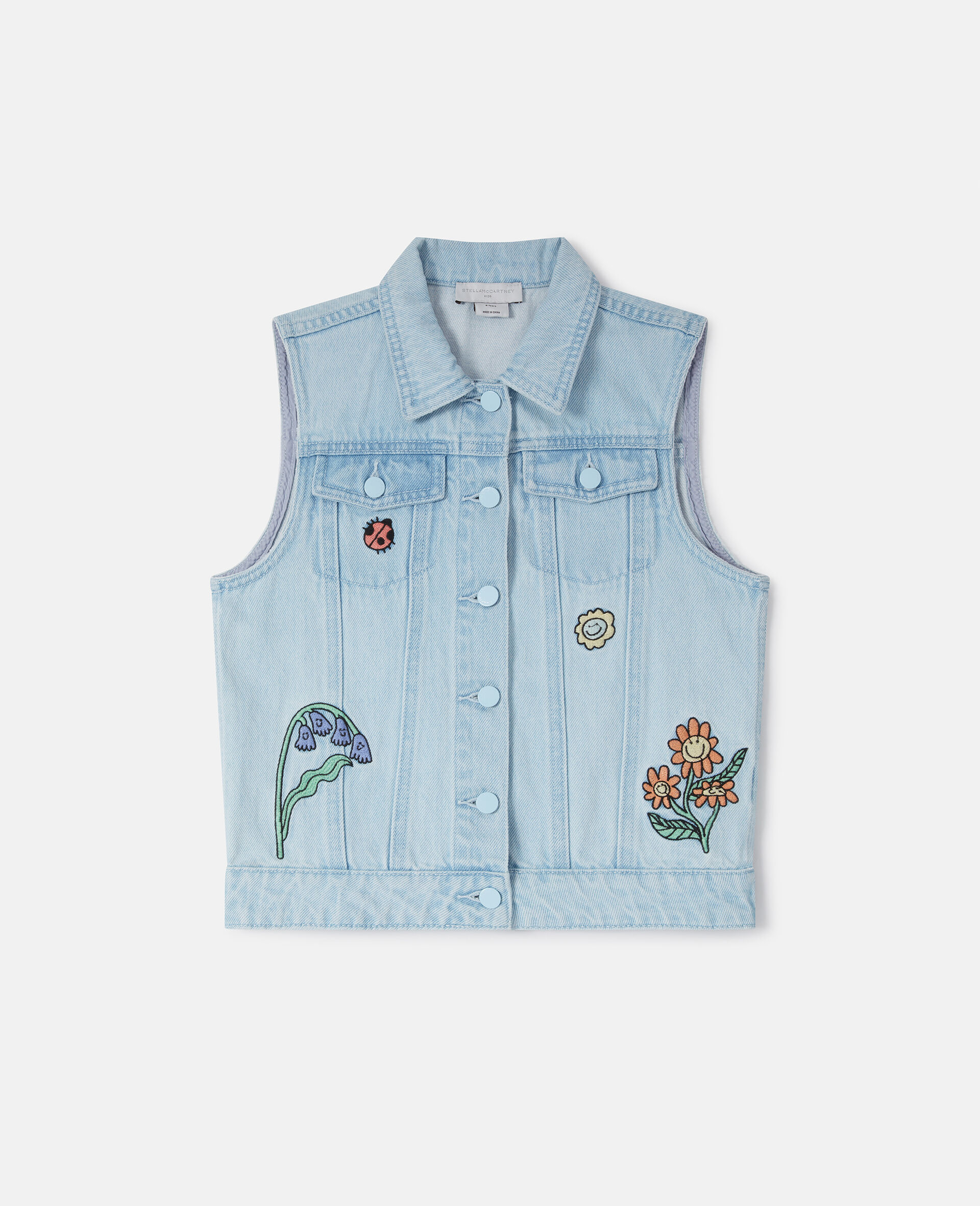 Woodland Friends Sleeveless Denim Vest