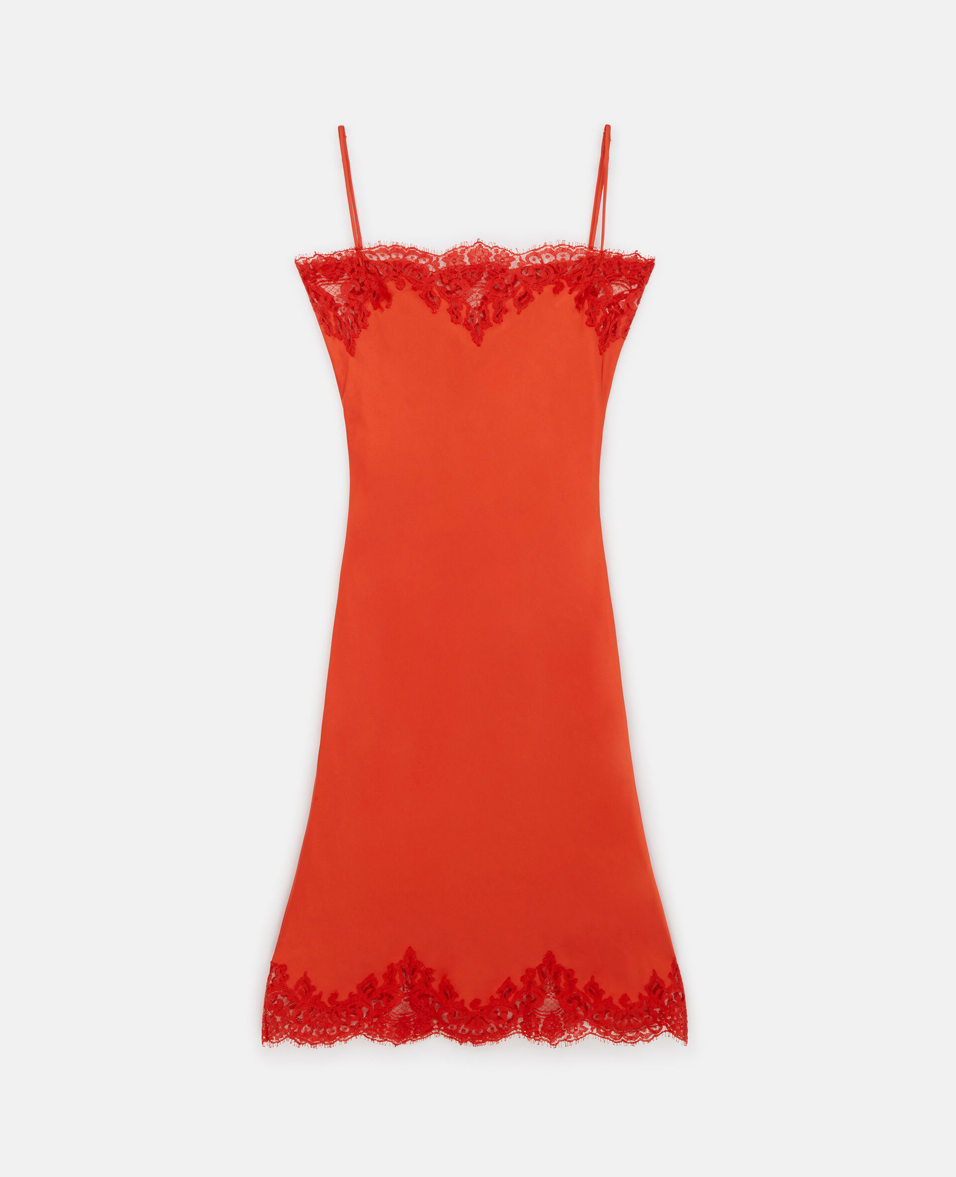 Sleeveless Lace Satin Midi Dress