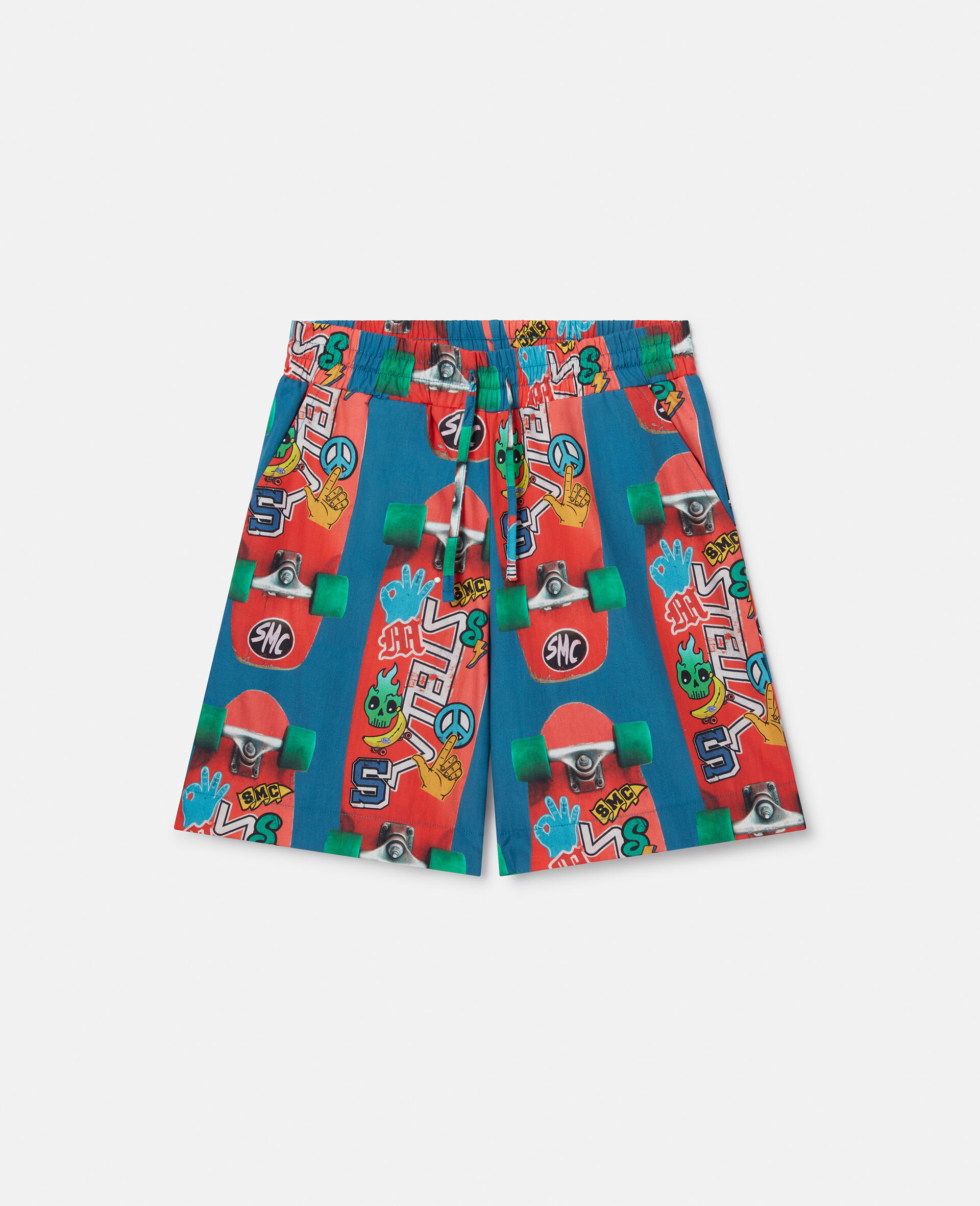 Skateboard Print Shorts