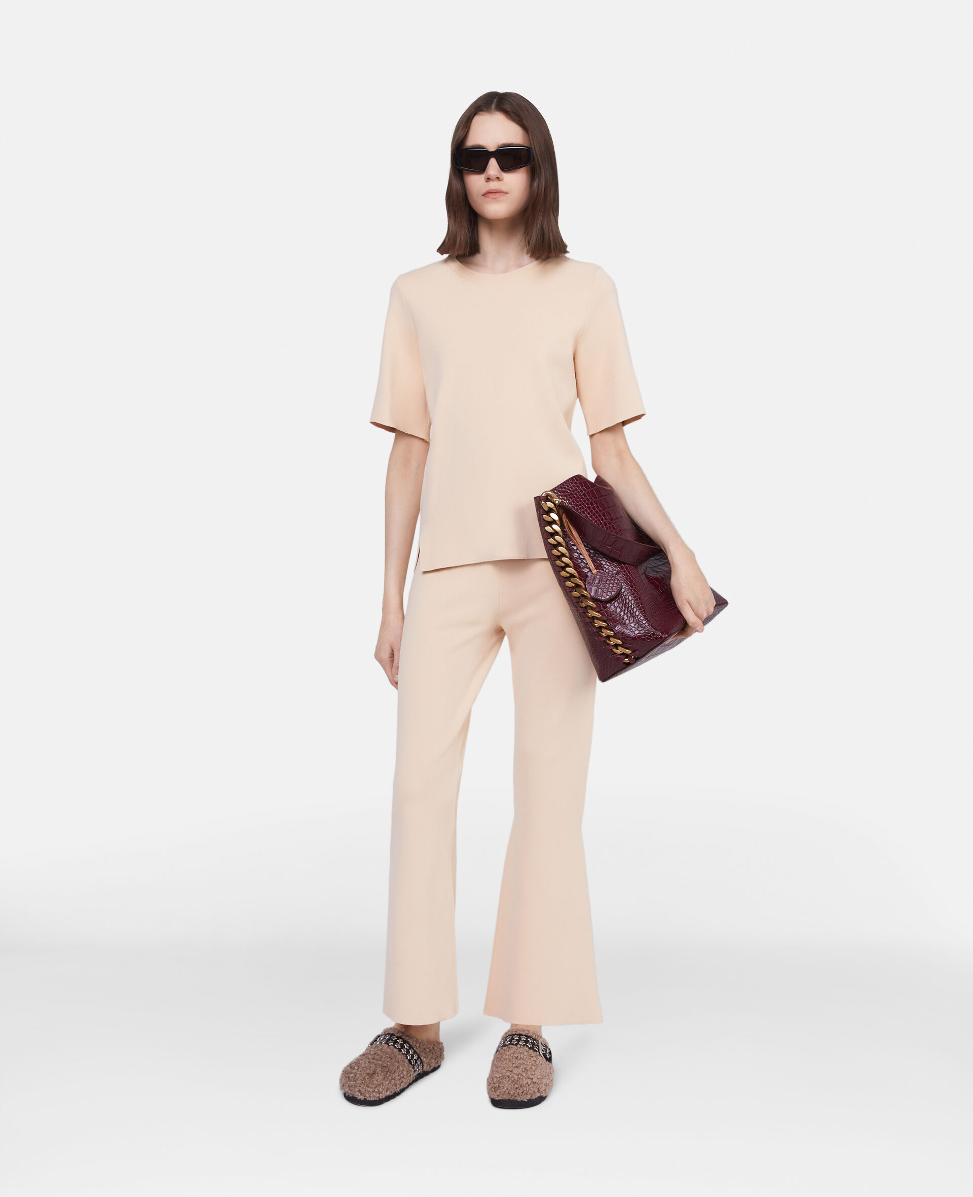 Compact Knit Flared Pants