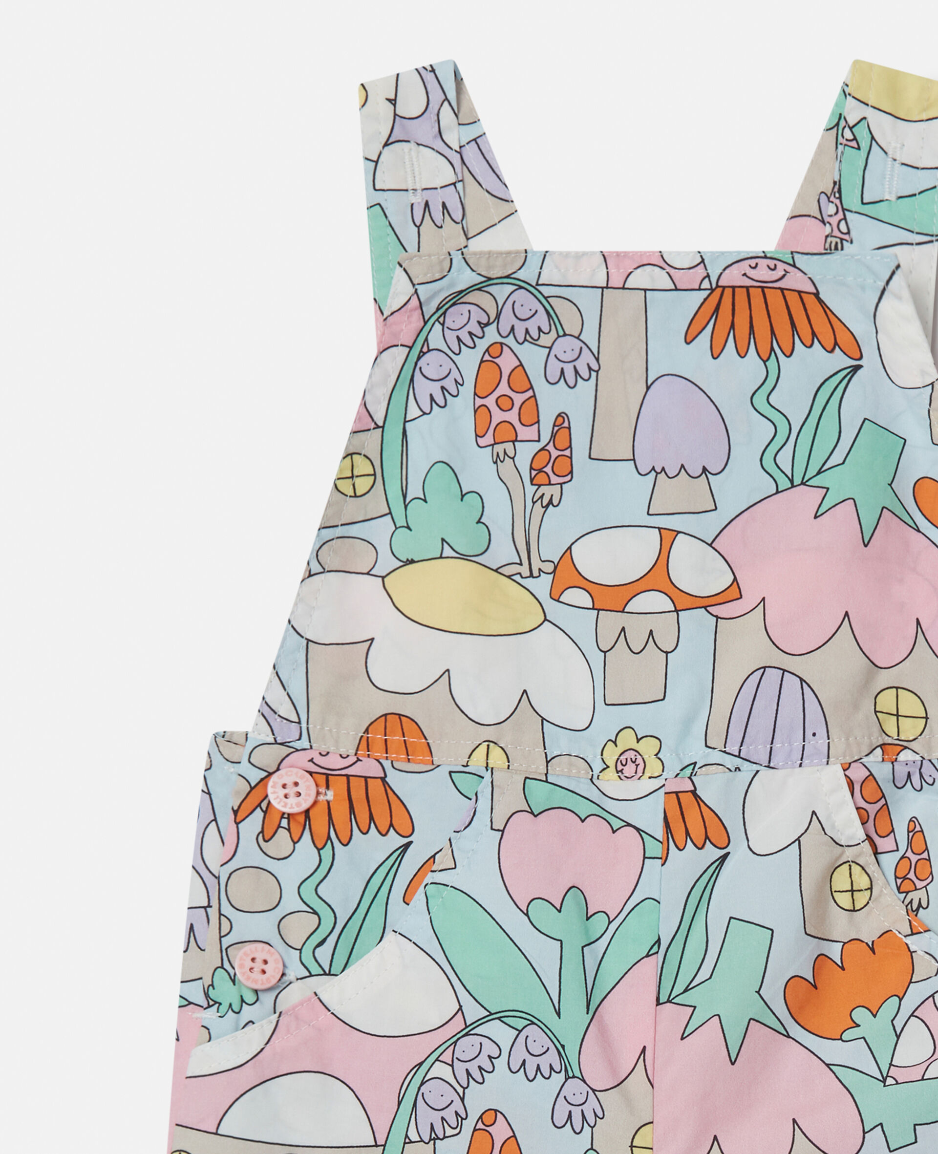 Woodland Print Denim Dungarees