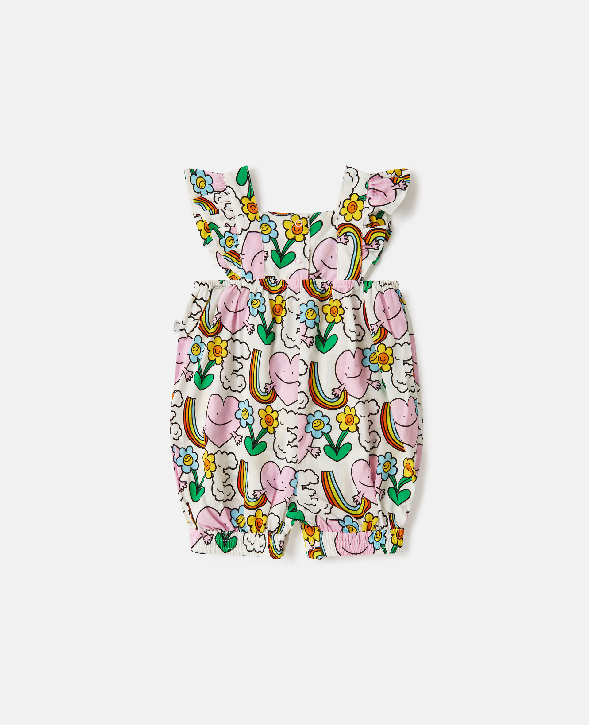 Earth Friends Print Frilled Strap Romper