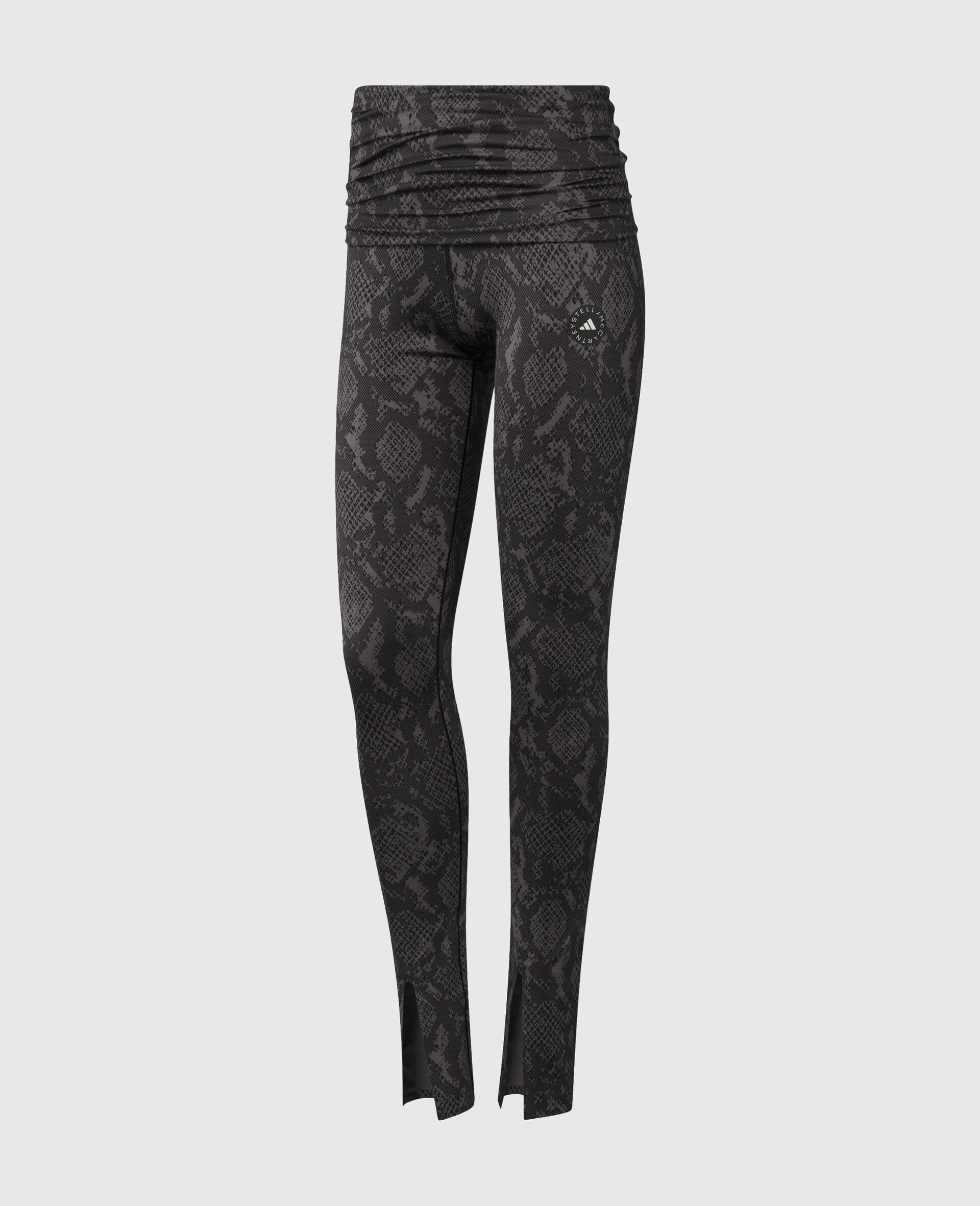 Roll-Top Split-Cuff Graphic Print Leggings