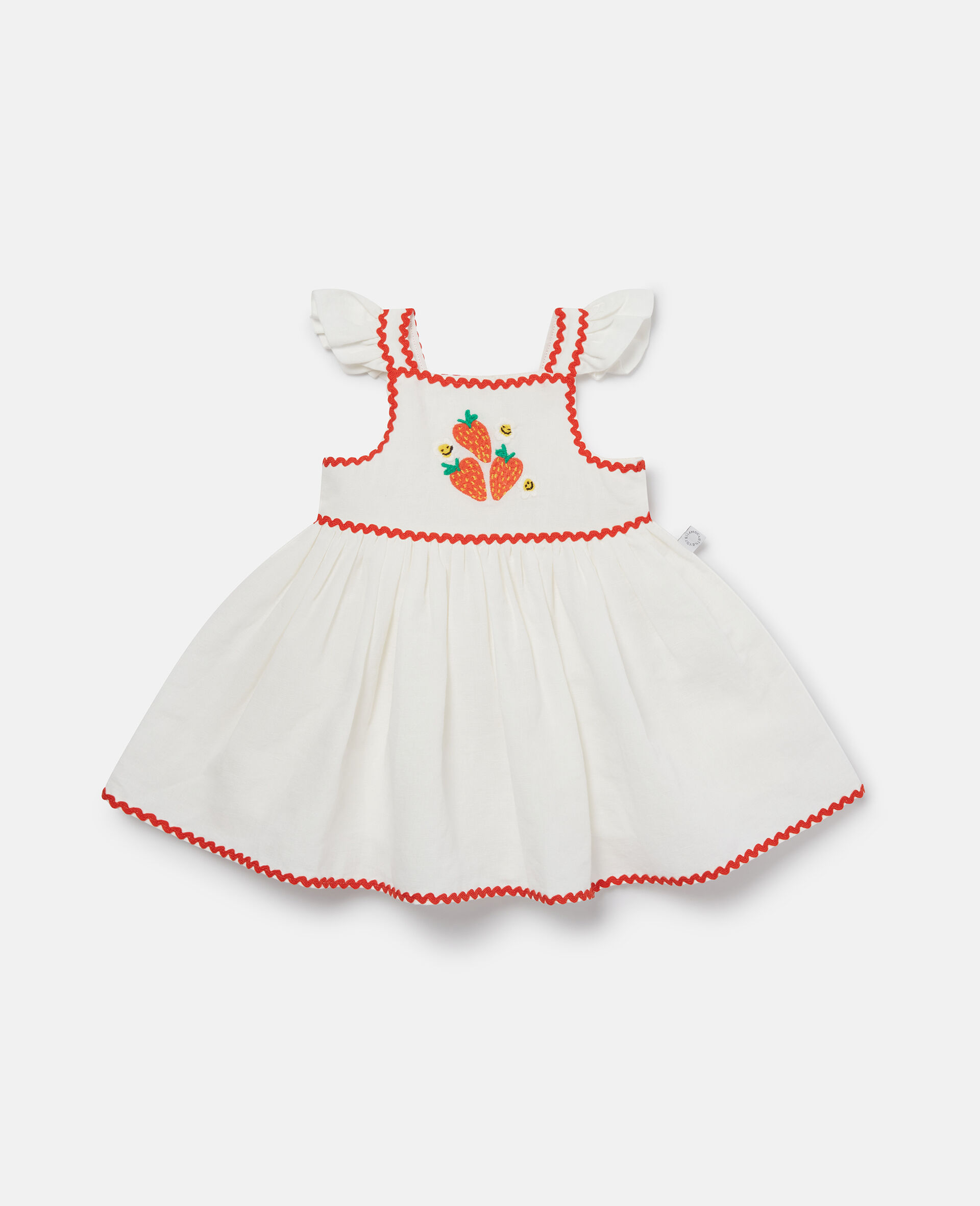 Strawberry Embroidered Cap-Sleeve Dress