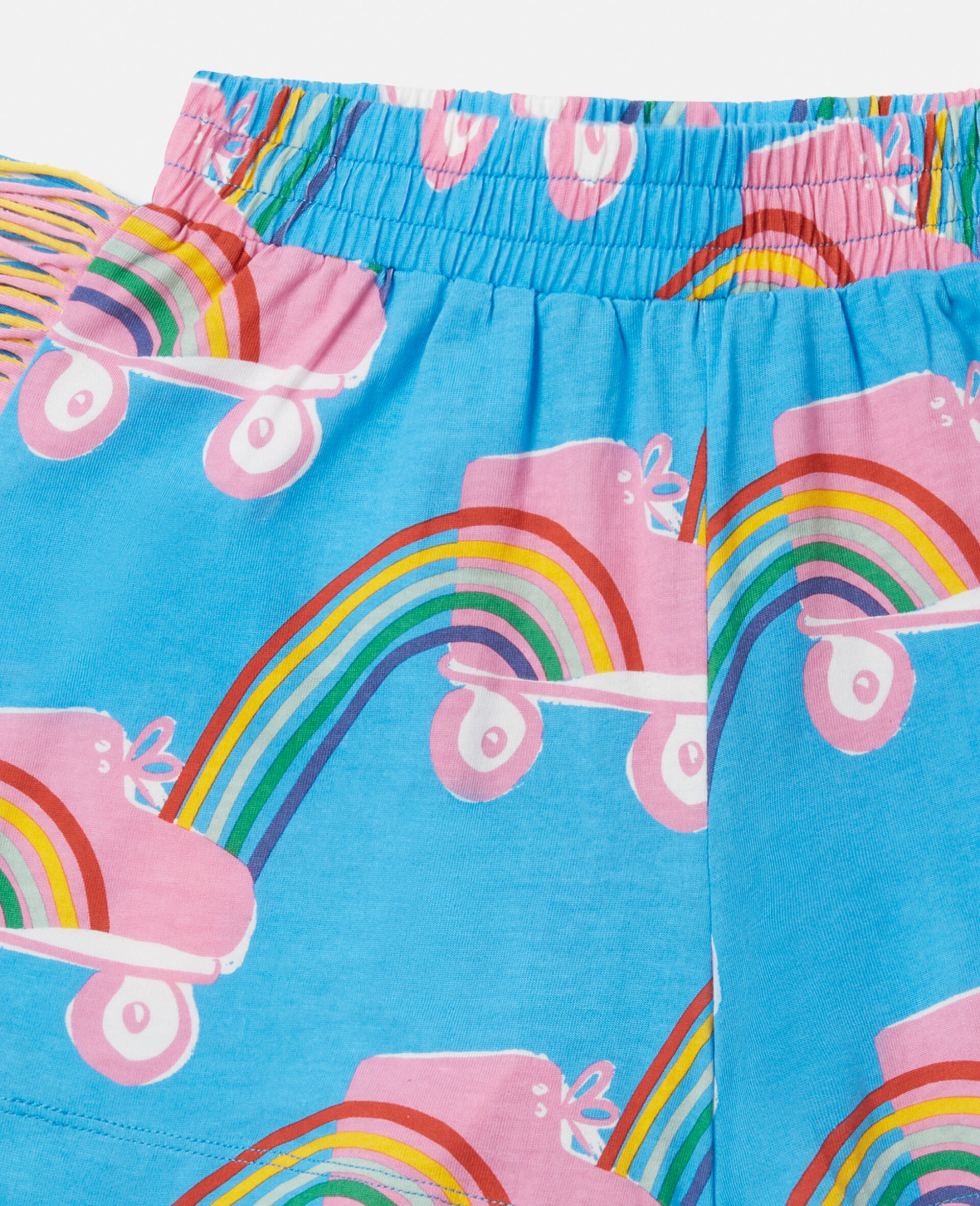 Rollerskate Rainbow Print Fringe Shorts