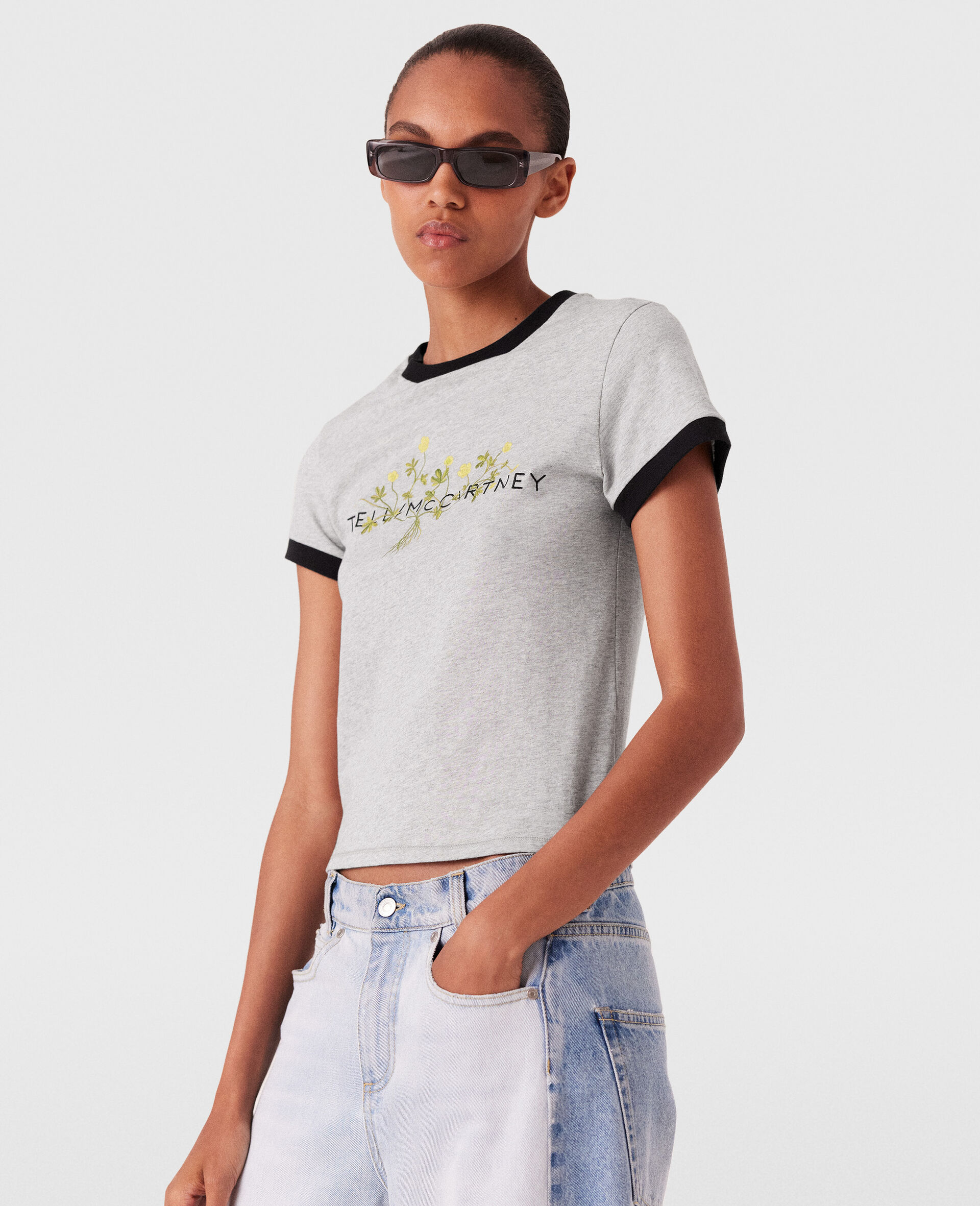Logo Floral Embroidered T-Shirt