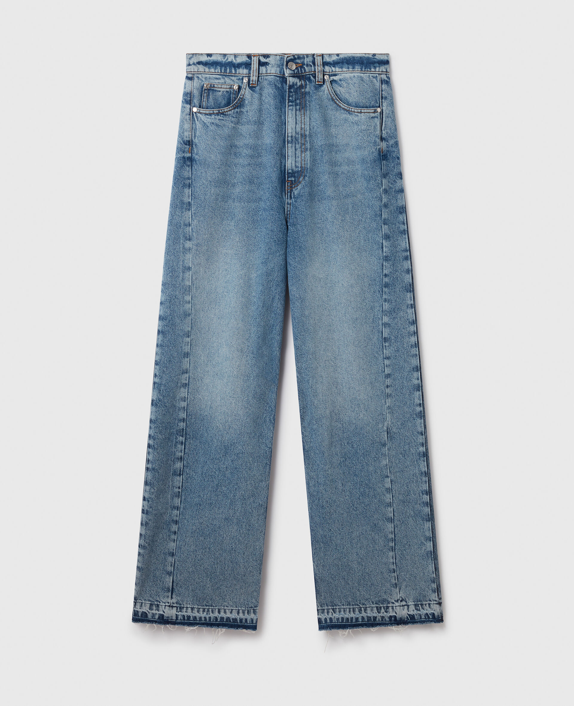 Two-Tone Wash Slouchy Straight Leg Jeans