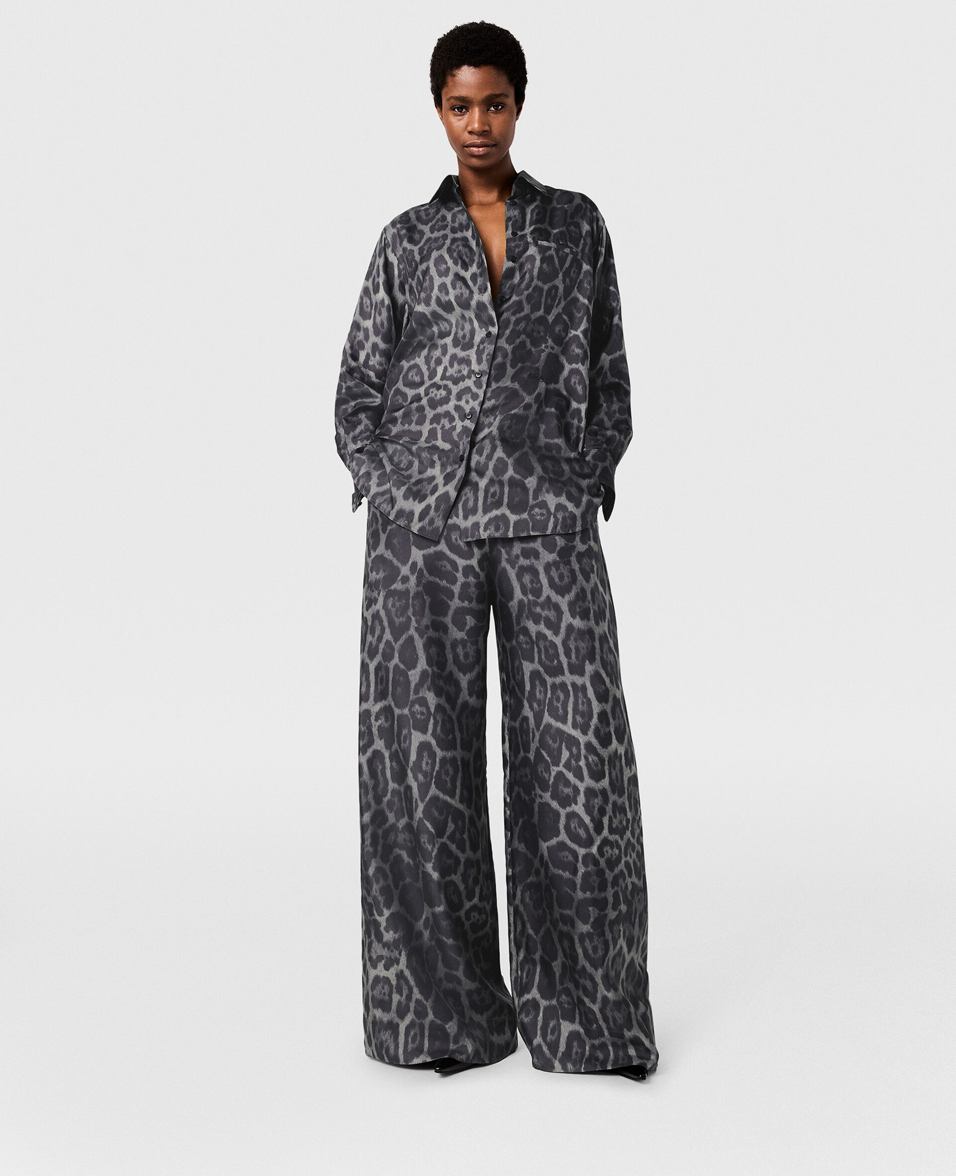 Oversized Drawstring Leopard Print Pants
