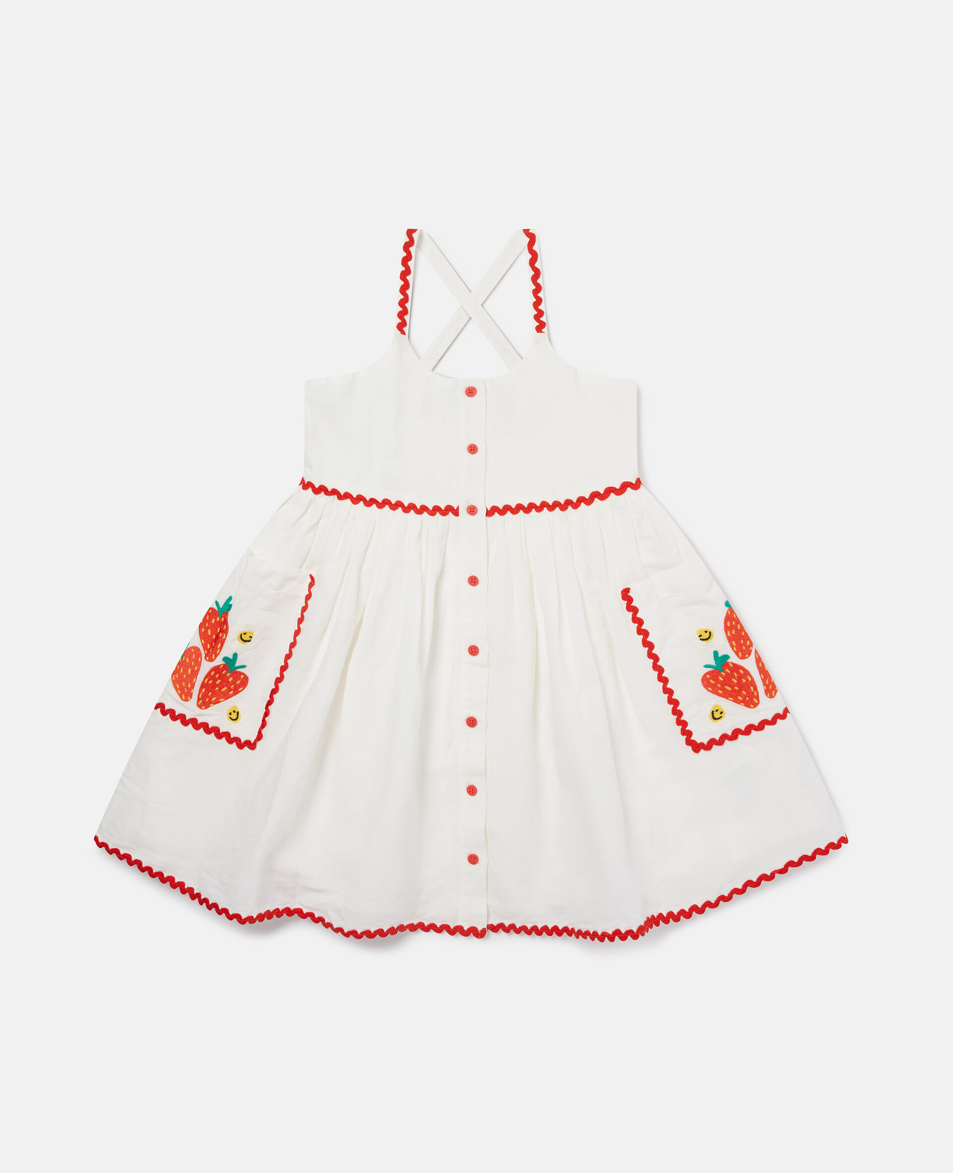 Strawberry Embroidered Sleeveless Dress