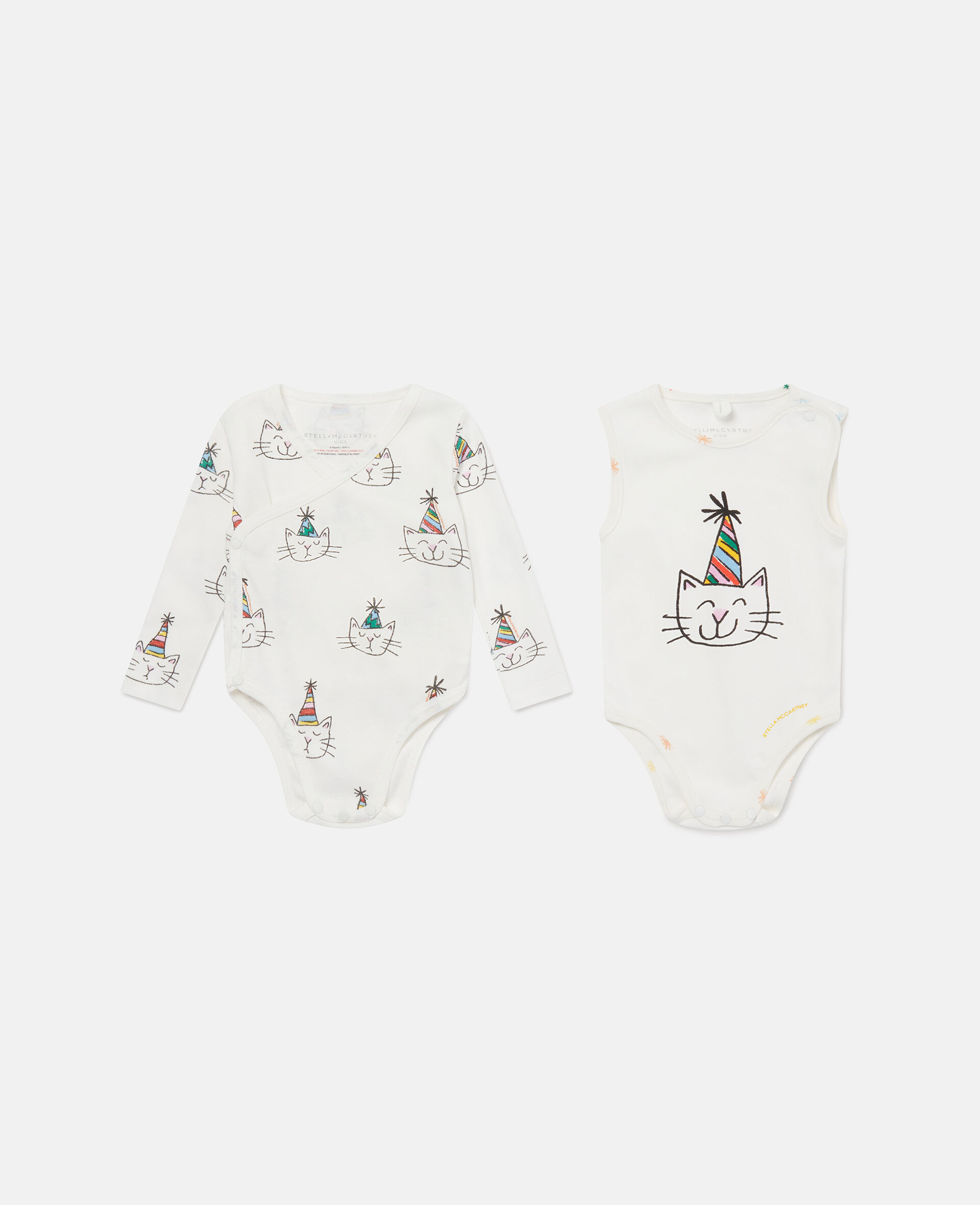Cat Graphic Print Romper Set